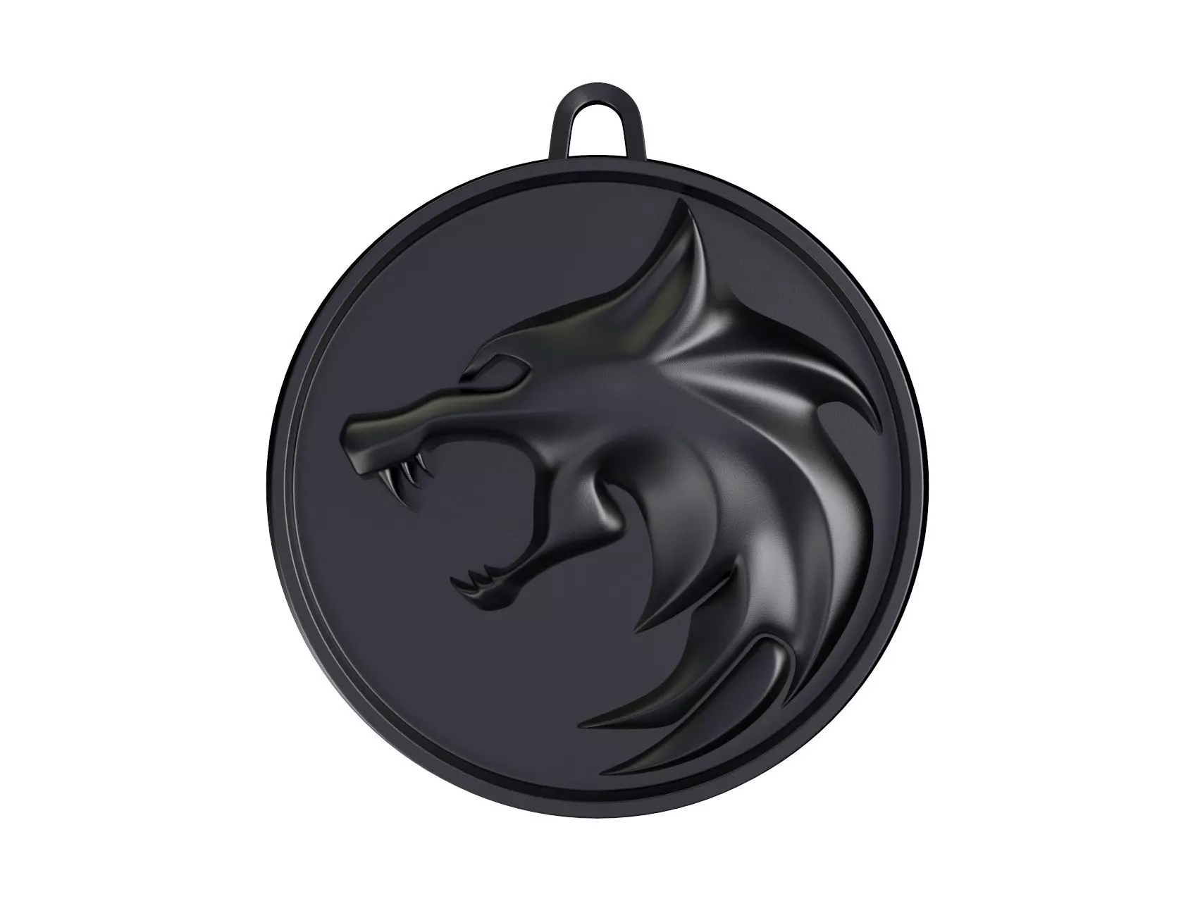 The Witcher Wolf Medallion 3D print model_0