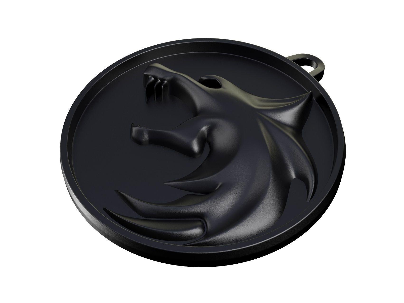 The Witcher Wolf Medallion 3D print model_1