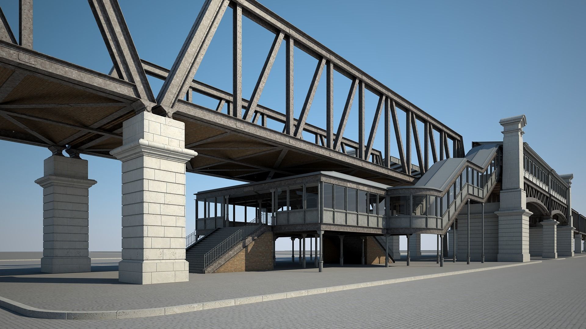 Elevated Railway 3D model_6