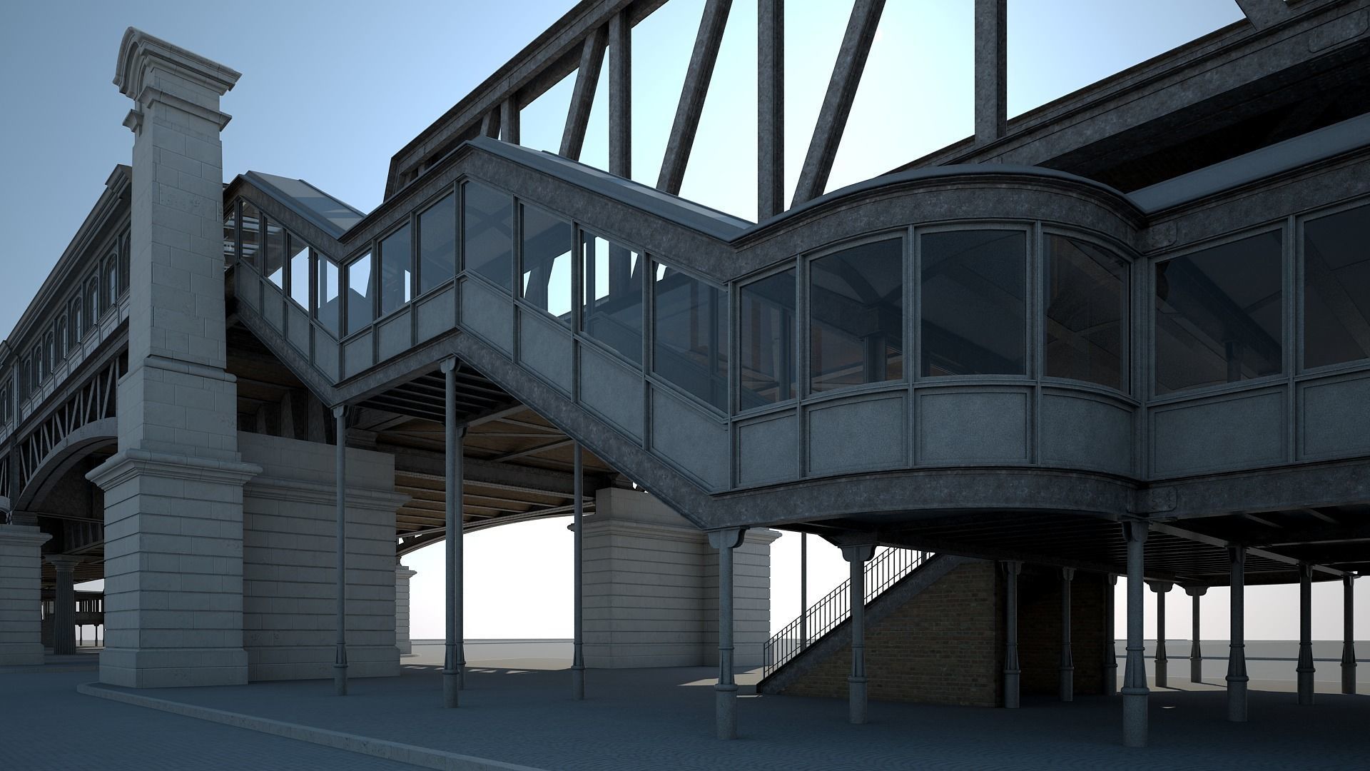 Elevated Railway 3D model_5