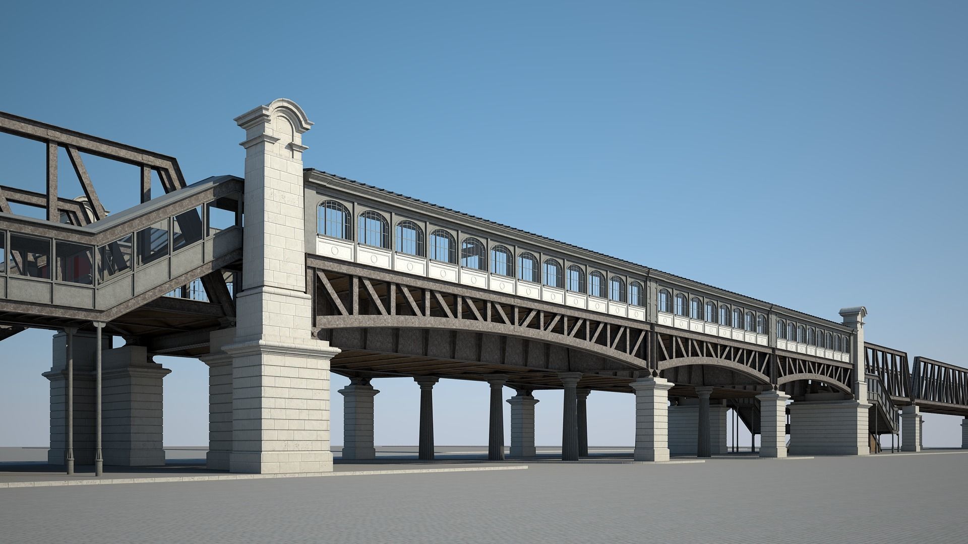 Elevated Railway 3D model_3