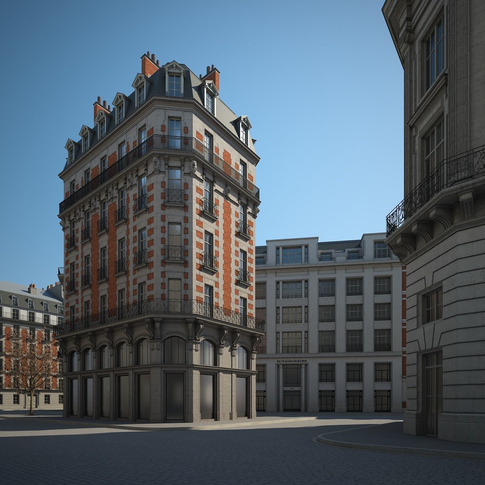 Boulevard city street in paris 3D model_21