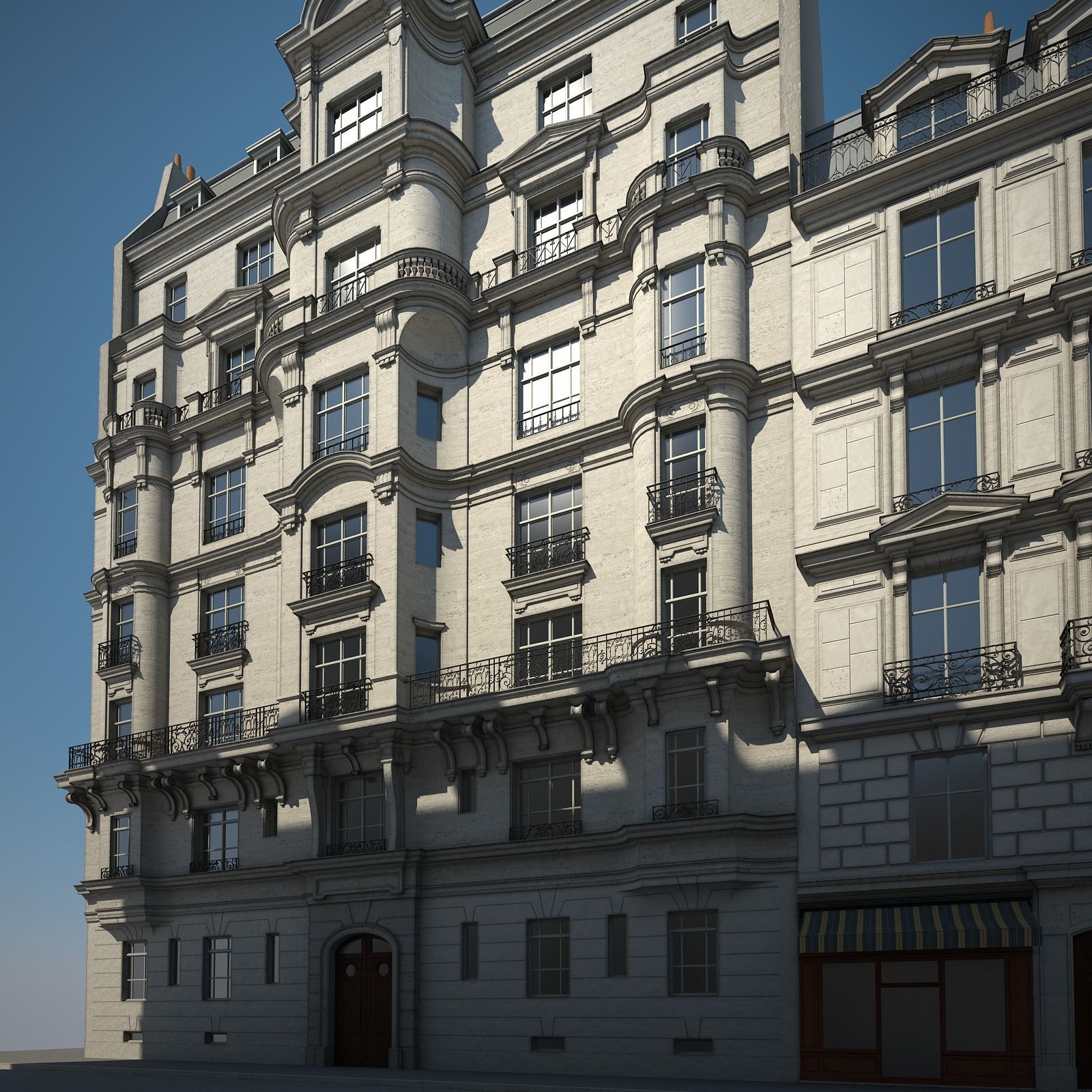 Boulevard city street in paris 3D model_26