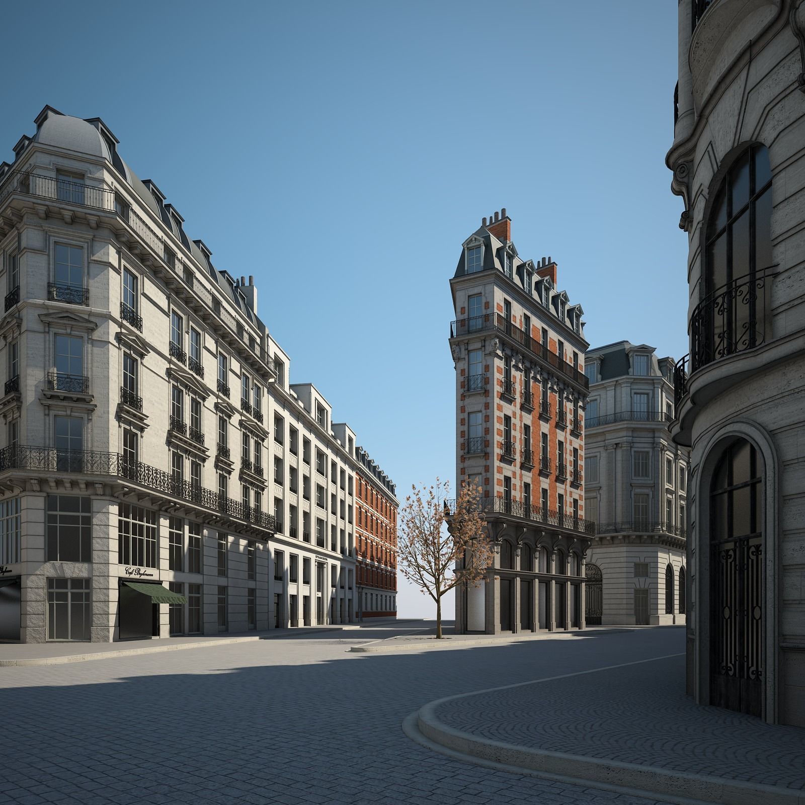 Boulevard city street in paris 3D model_34