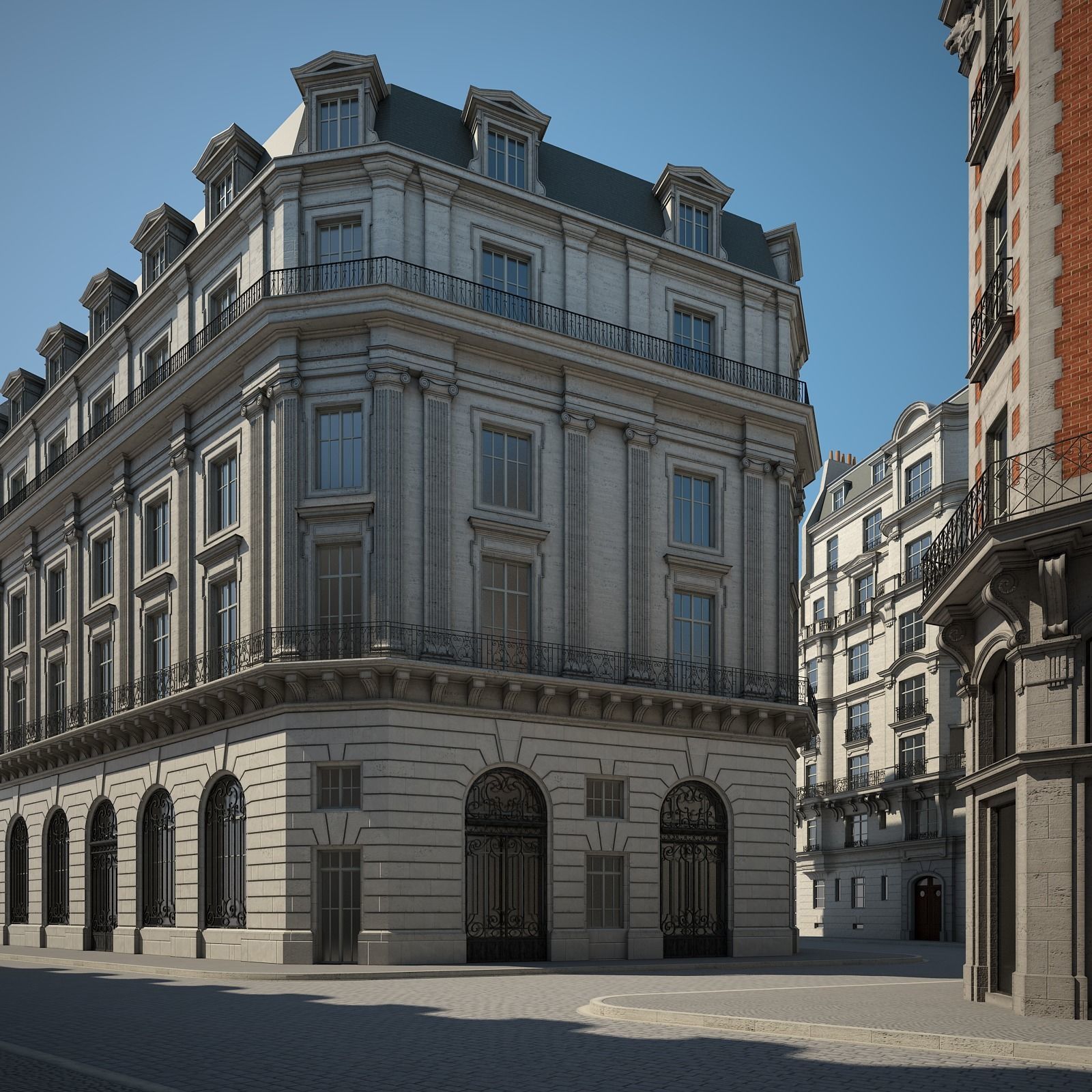 Boulevard city street in paris 3D model_30