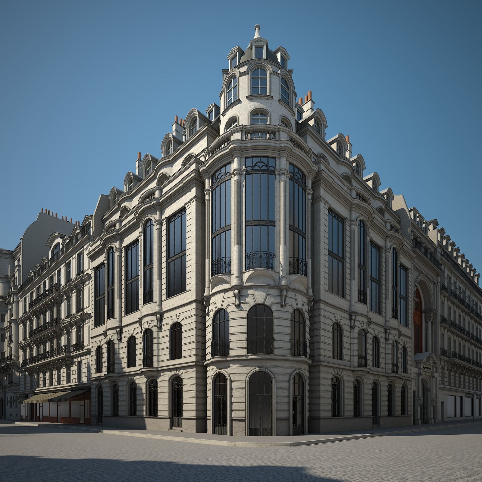 Boulevard city street in paris 3D model_23