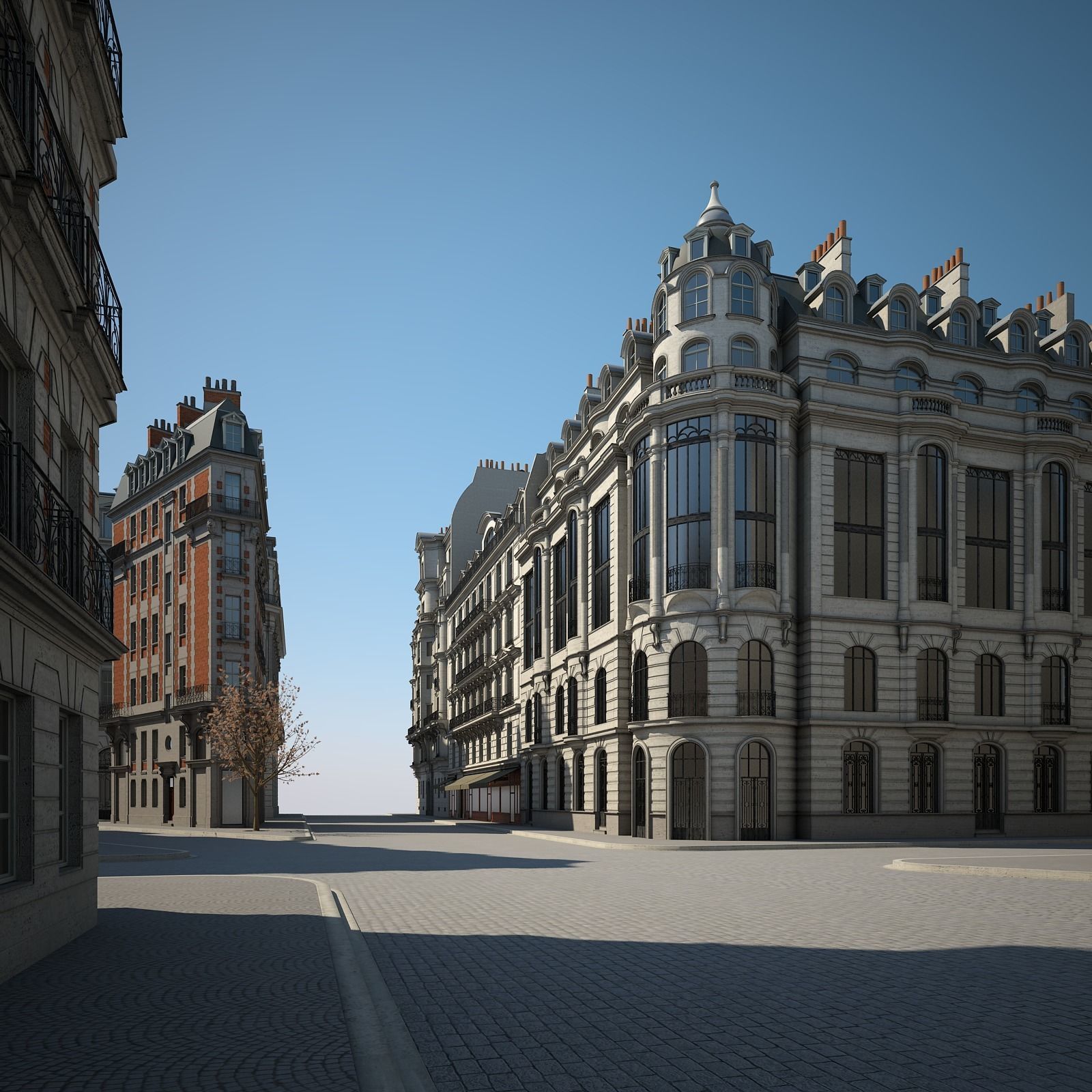 Boulevard city street in paris 3D model_11