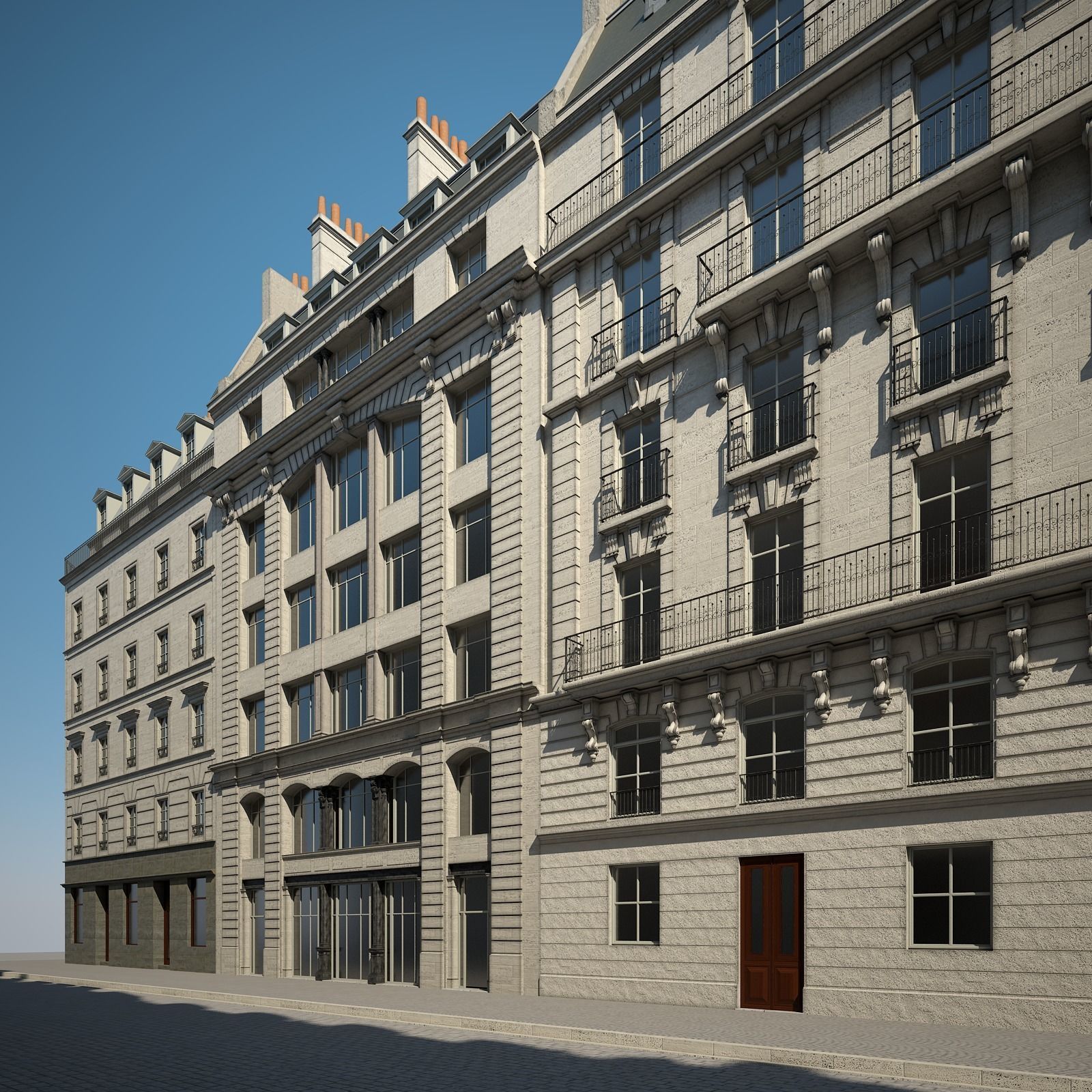 Boulevard city street in paris 3D model_36