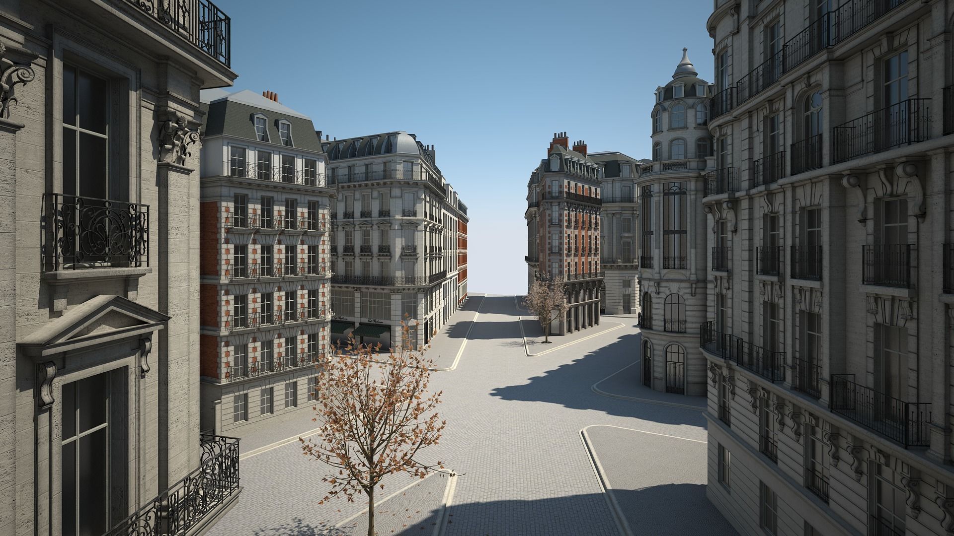 Boulevard city street in paris 3D model_6