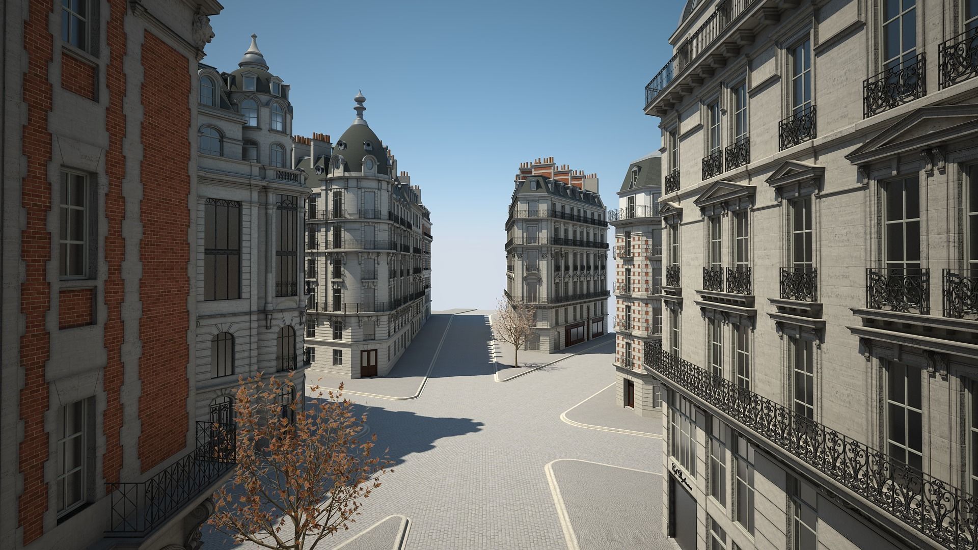 Boulevard city street in paris 3D model_7