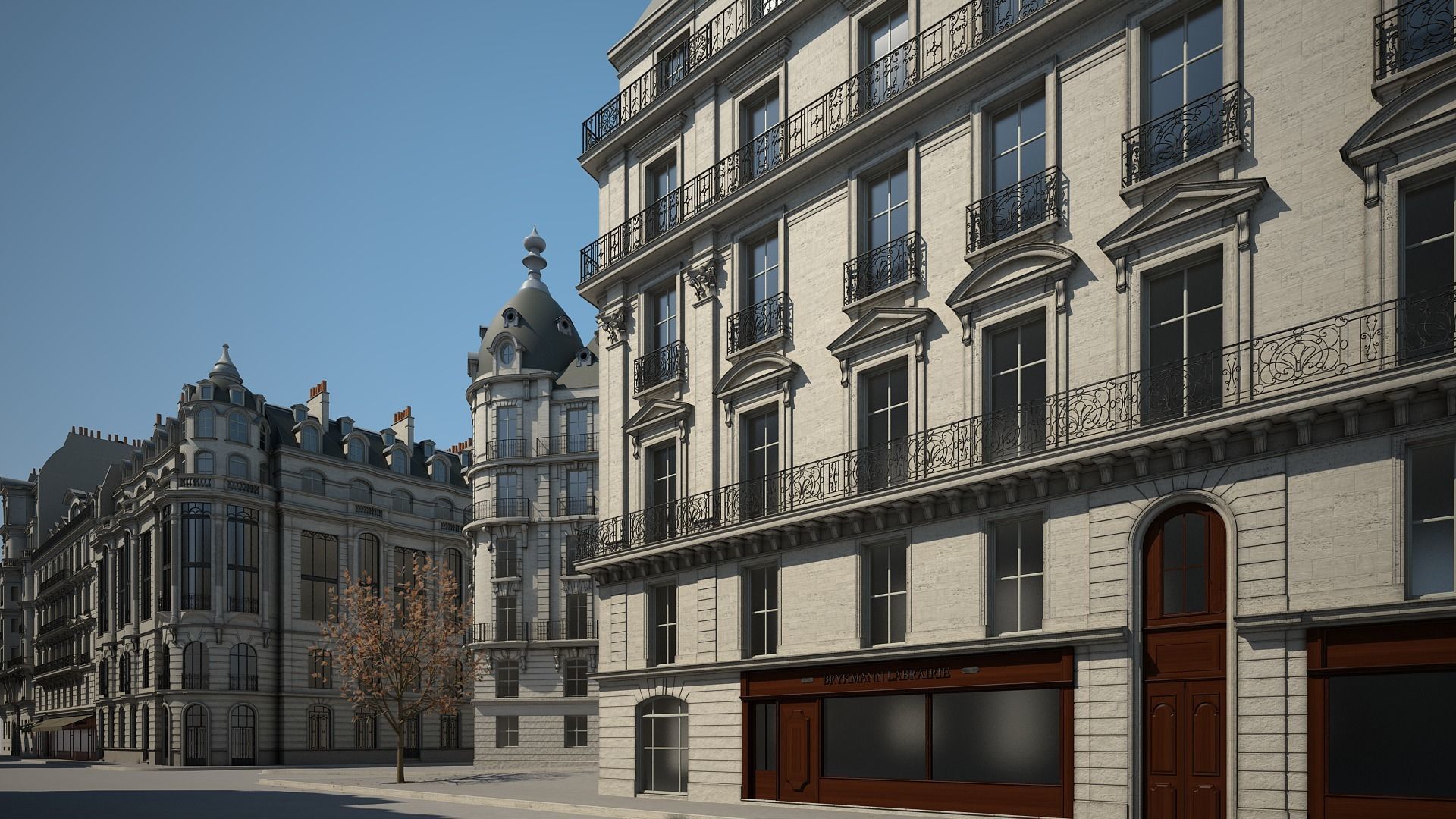 Boulevard city street in paris 3D model_4