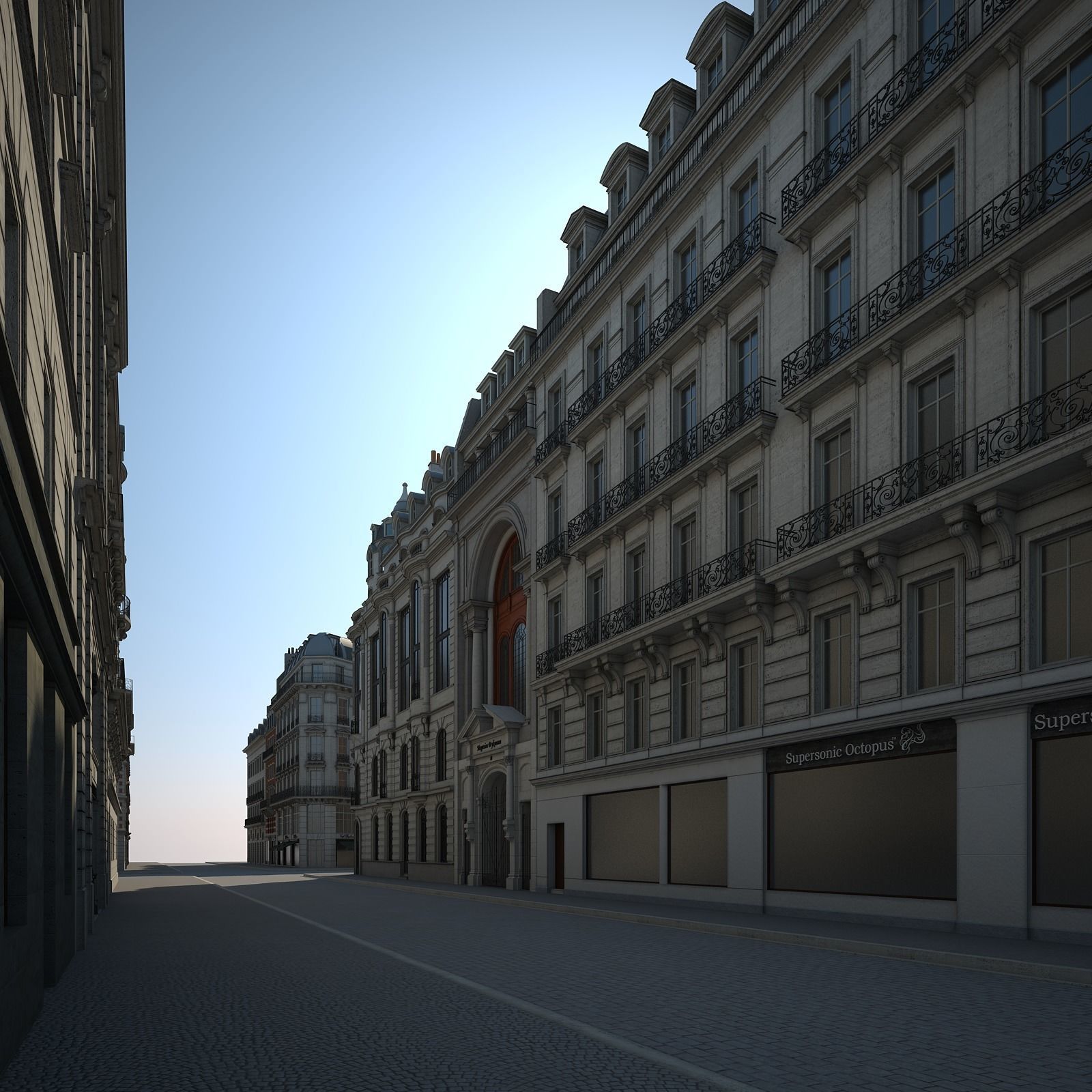 Boulevard city street in paris 3D model_16