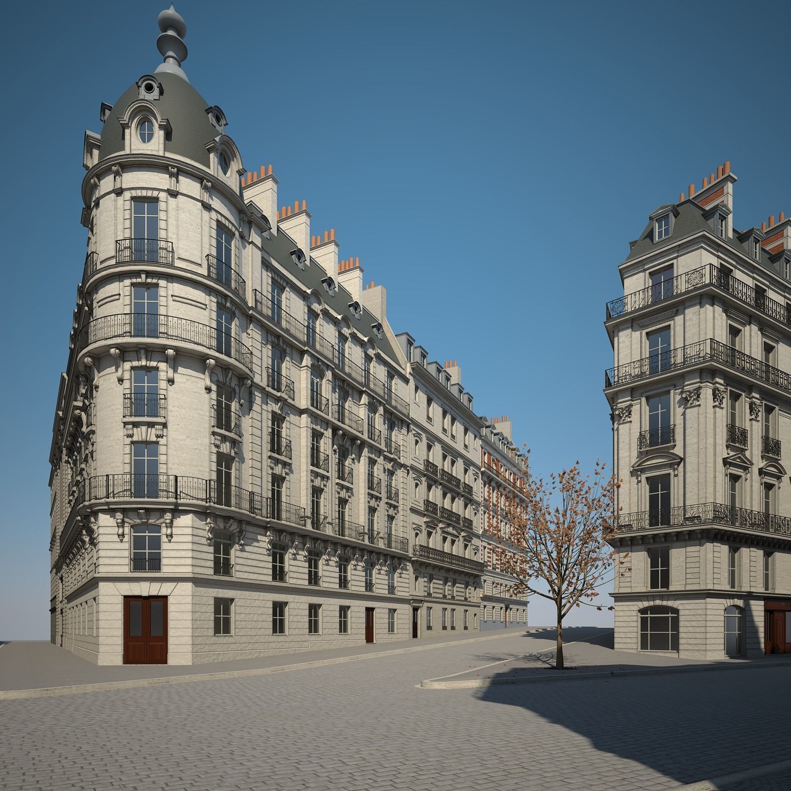 Boulevard city street in paris 3D model_13
