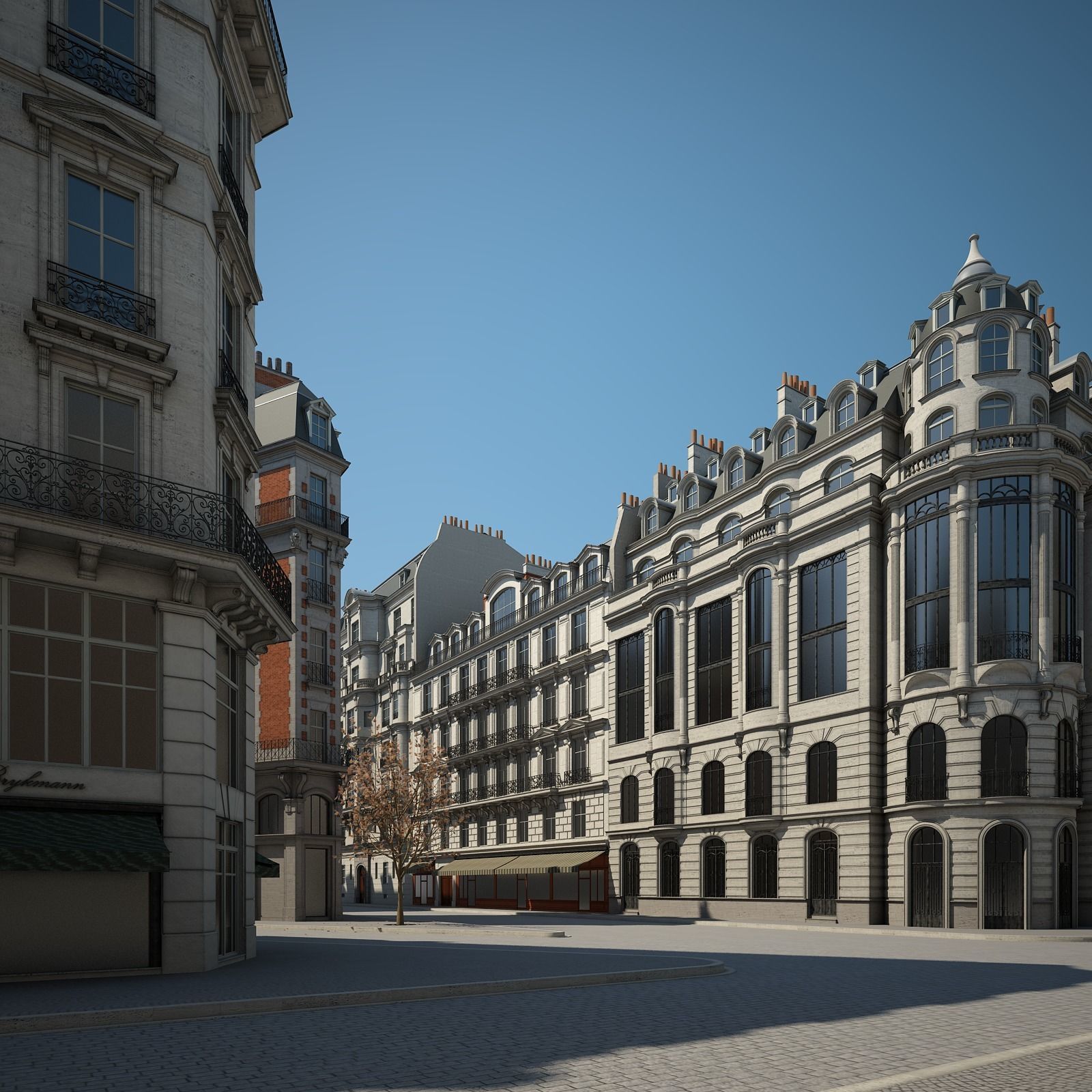 Boulevard city street in paris 3D model_33