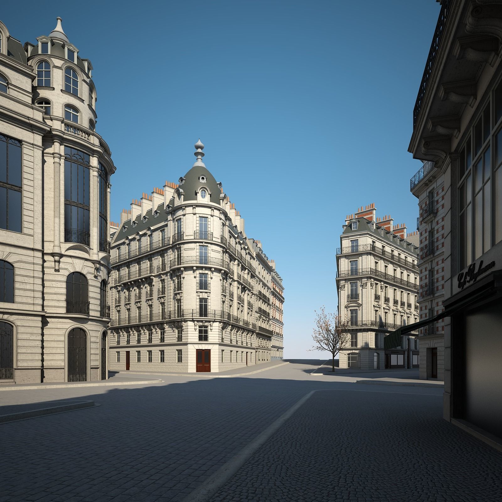 Boulevard city street in paris 3D model_12