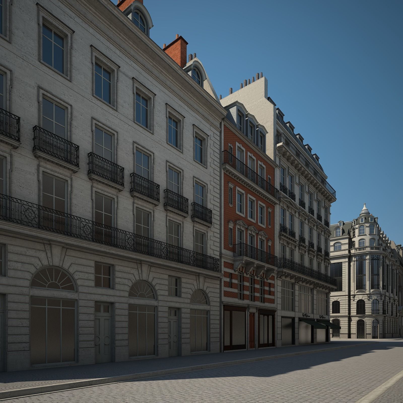 Boulevard city street in paris 3D model_31