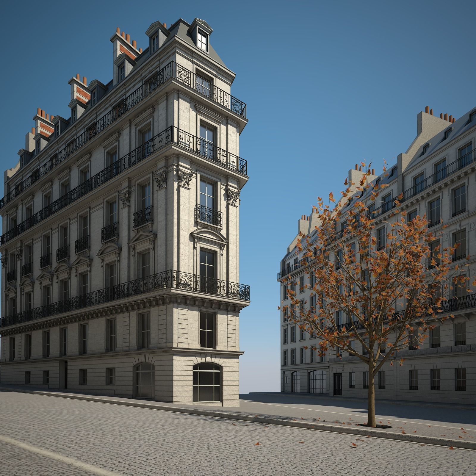 Boulevard city street in paris 3D model_38