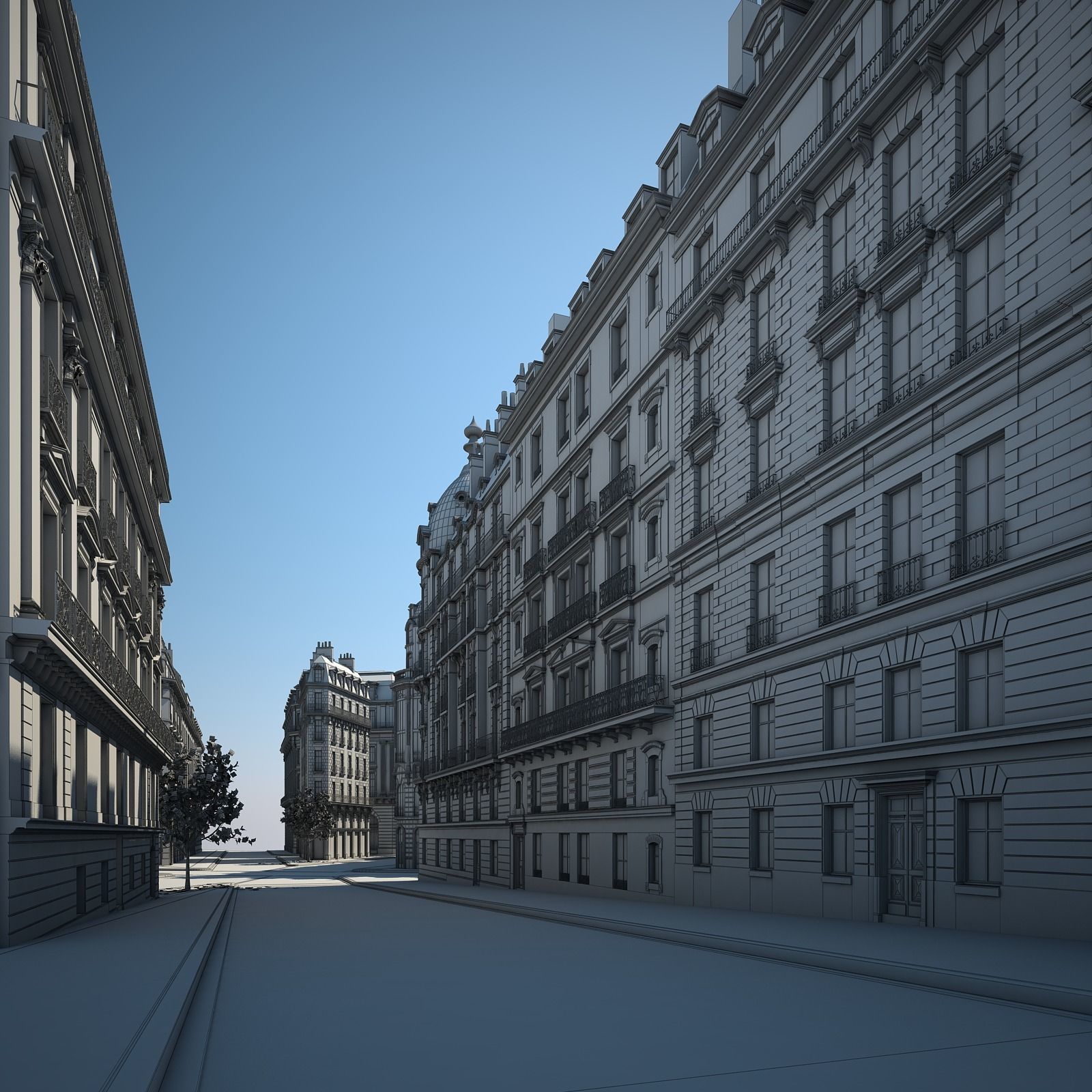 Boulevard city street in paris 3D model_46