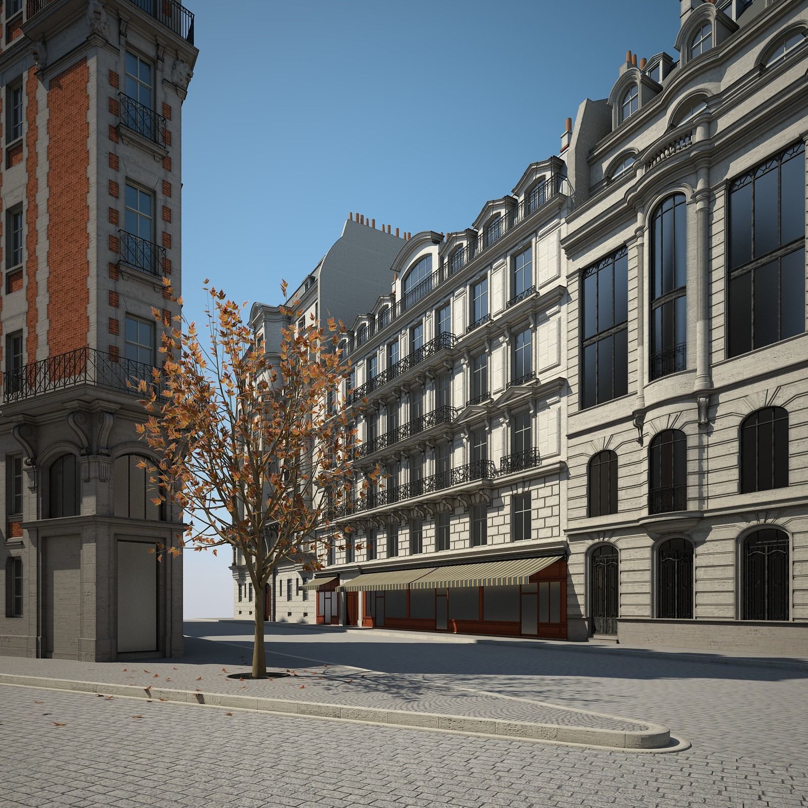 Boulevard city street in paris 3D model_43