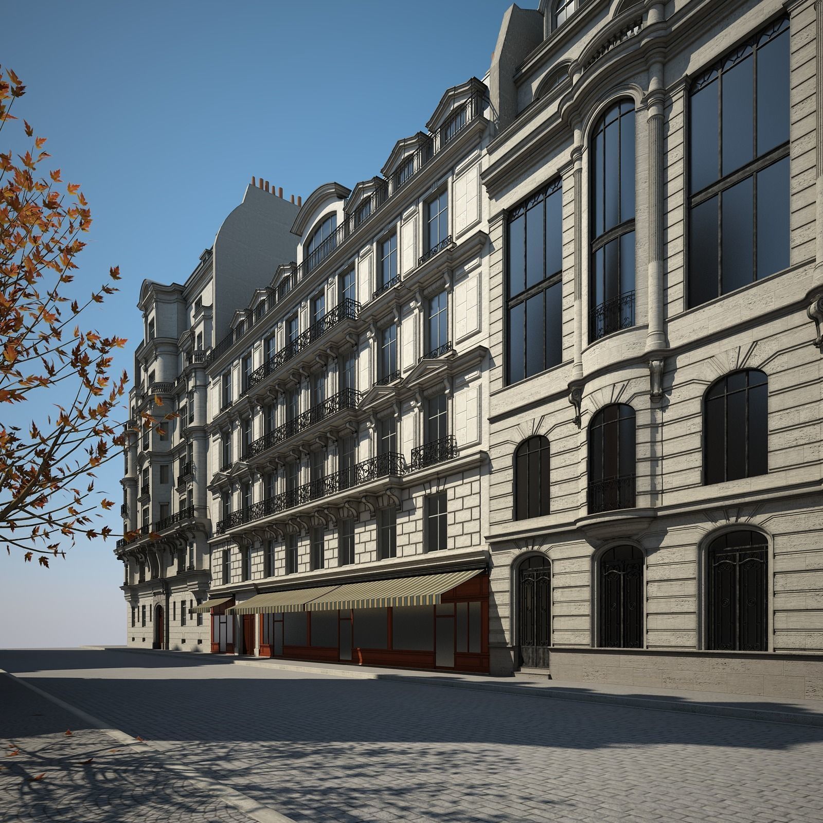 Boulevard city street in paris 3D model_42