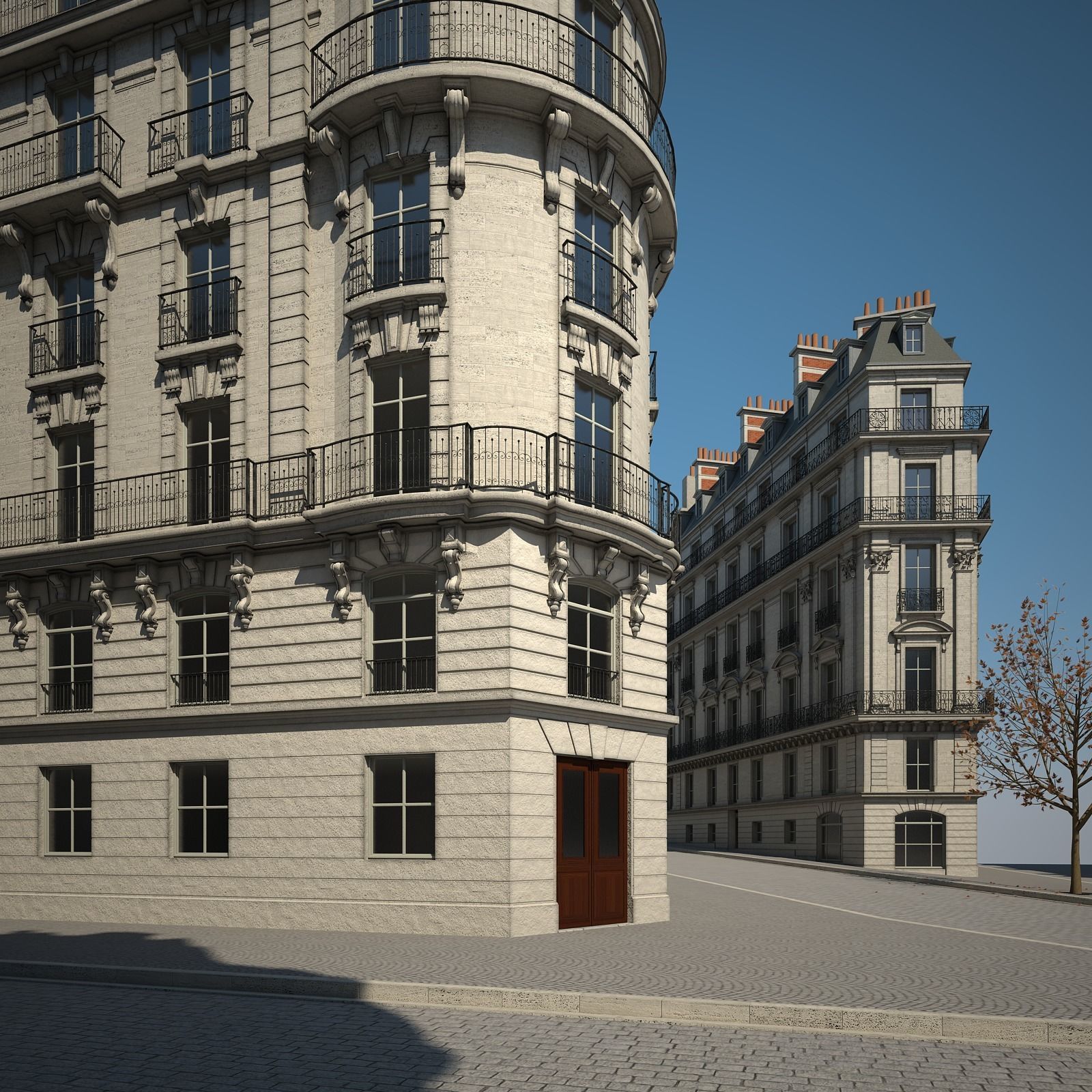 Boulevard city street in paris 3D model_14