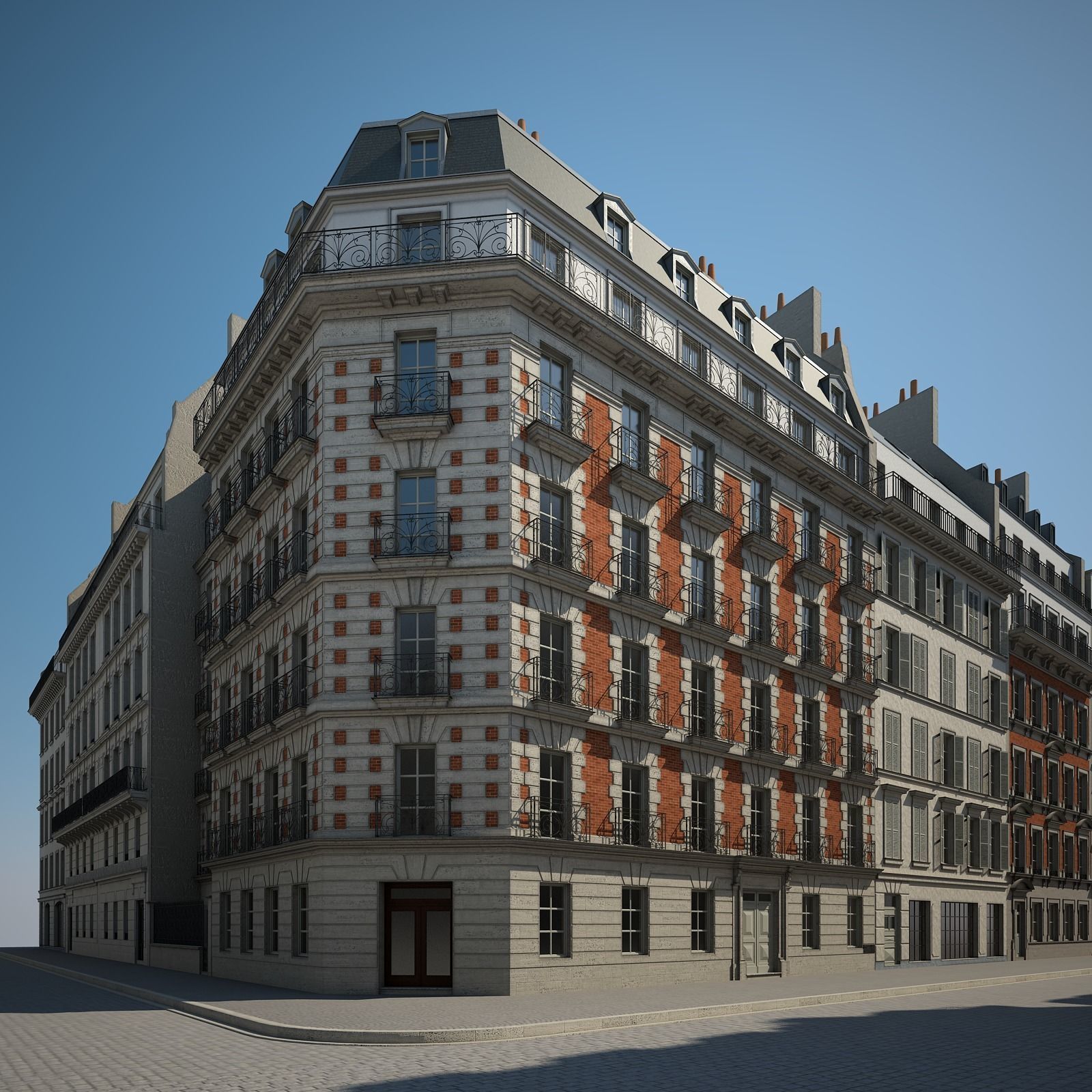 Boulevard city street in paris 3D model_24