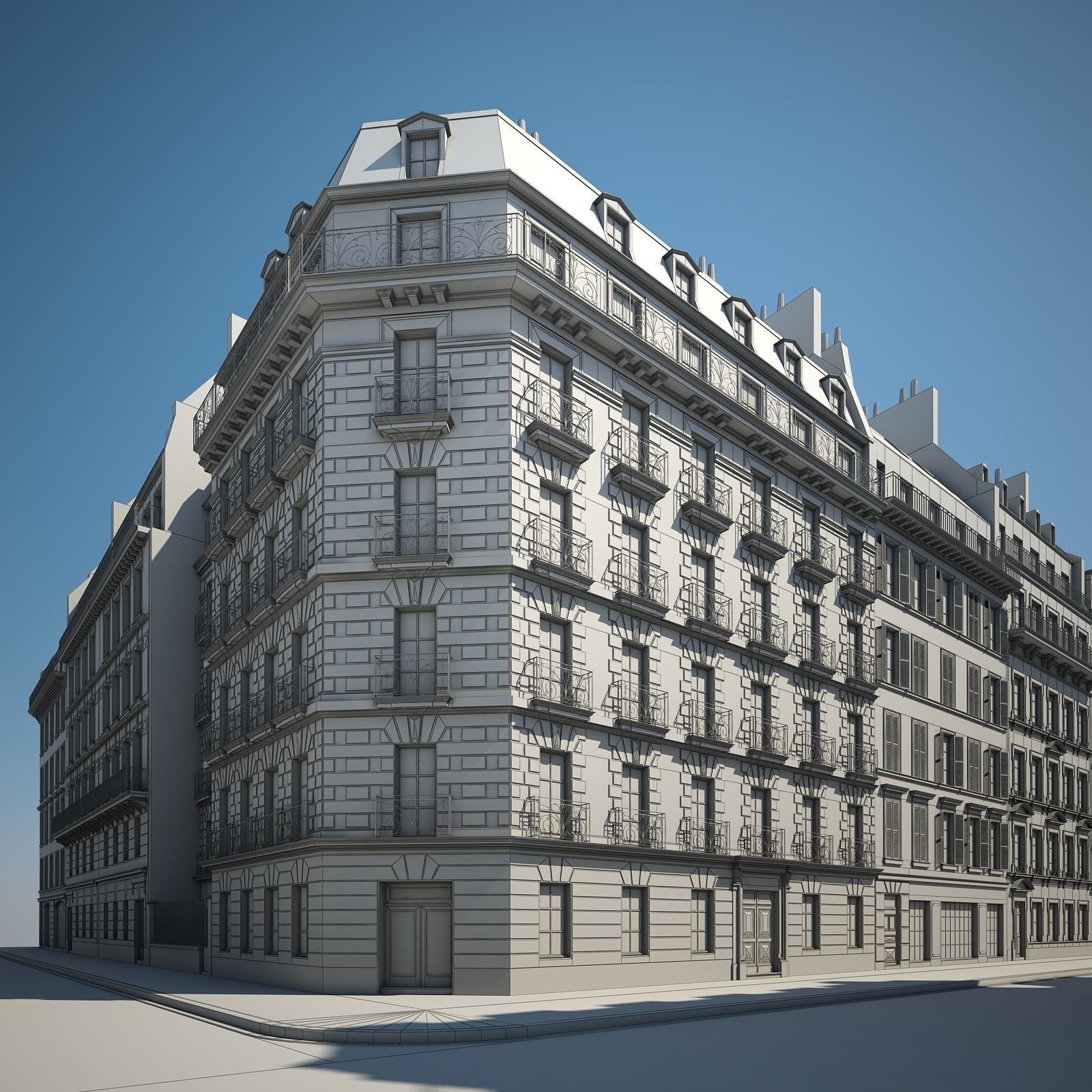 Boulevard city street in paris 3D model_50