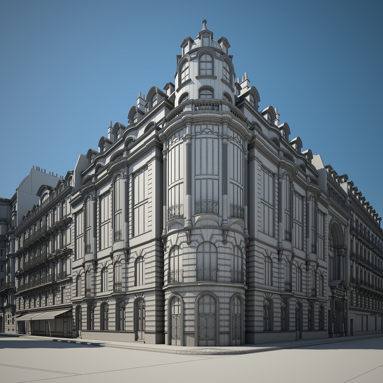 Boulevard city street in paris 3D model_45