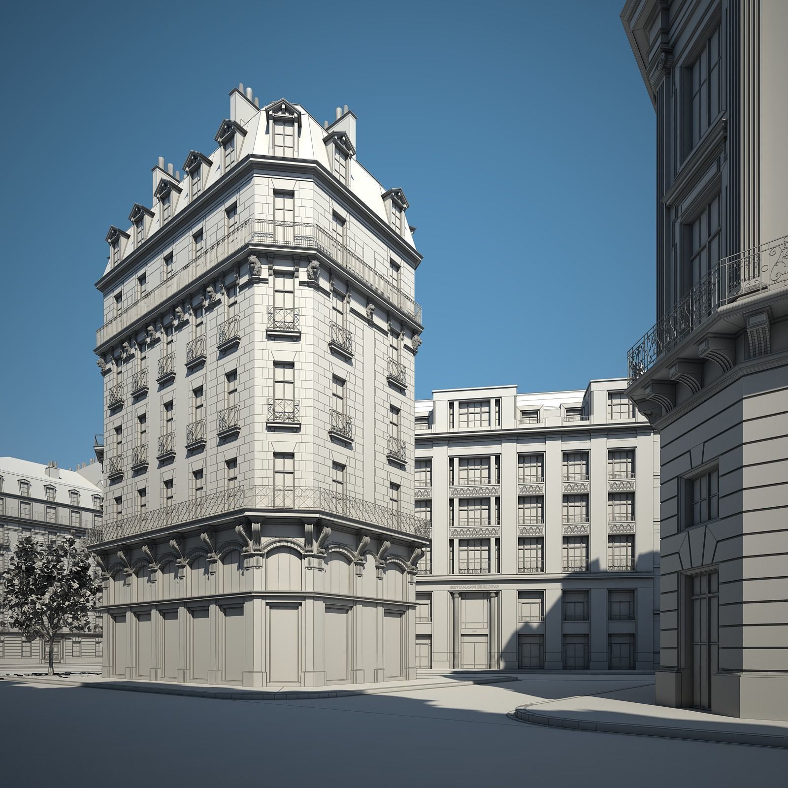 Boulevard city street in paris 3D model_57