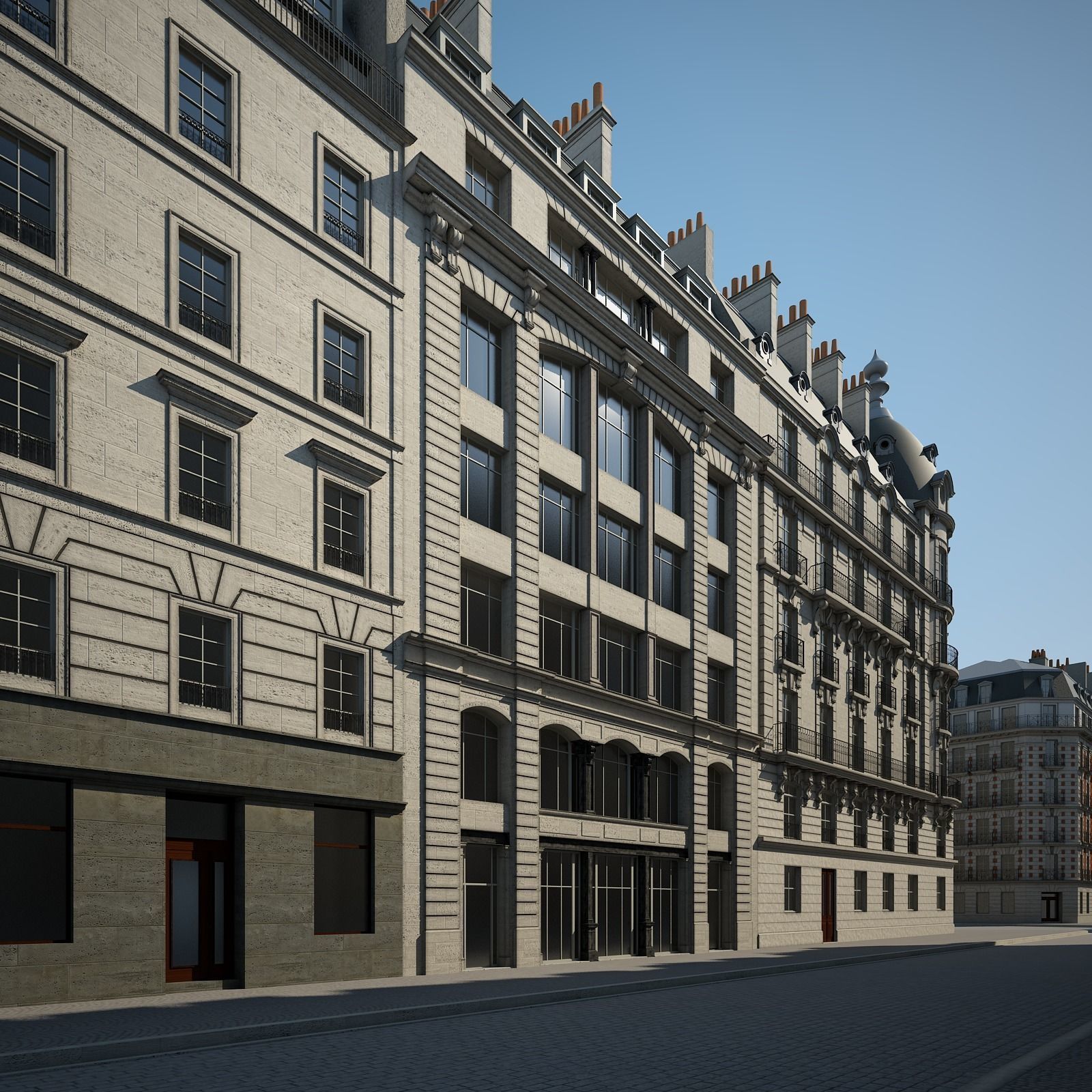 Boulevard city street in paris 3D model_20