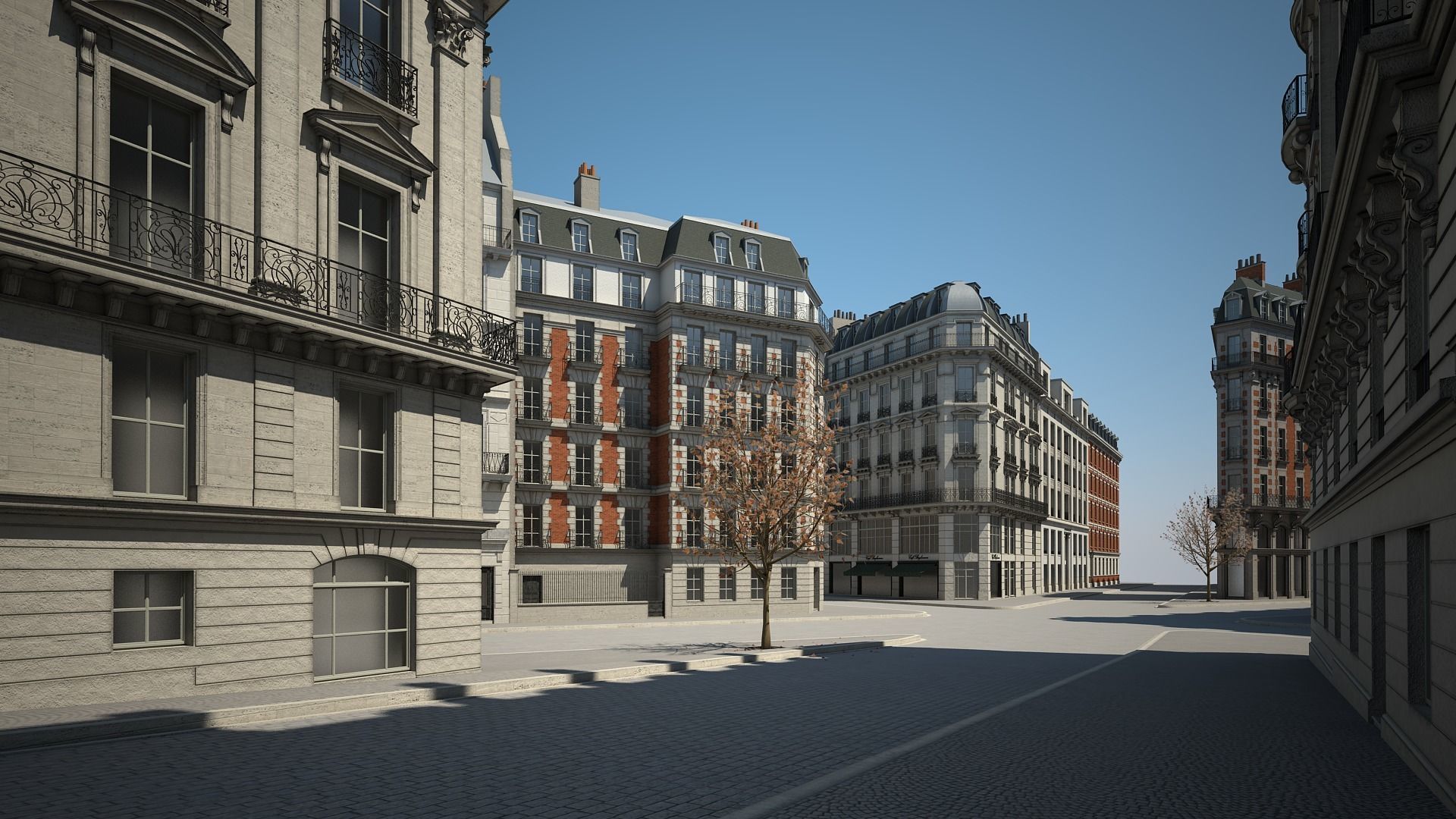 Boulevard city street in paris 3D model_8