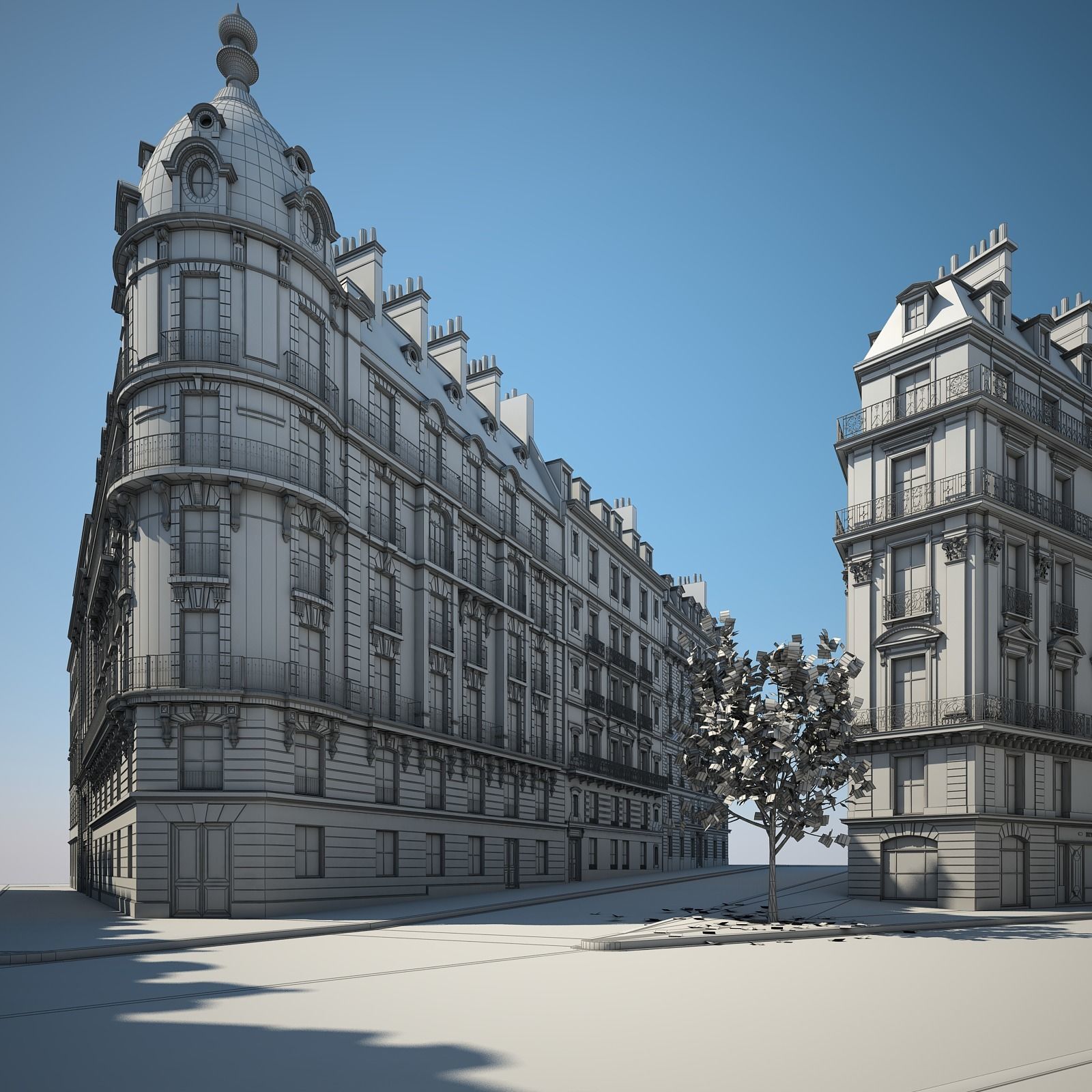 Boulevard city street in paris 3D model_47