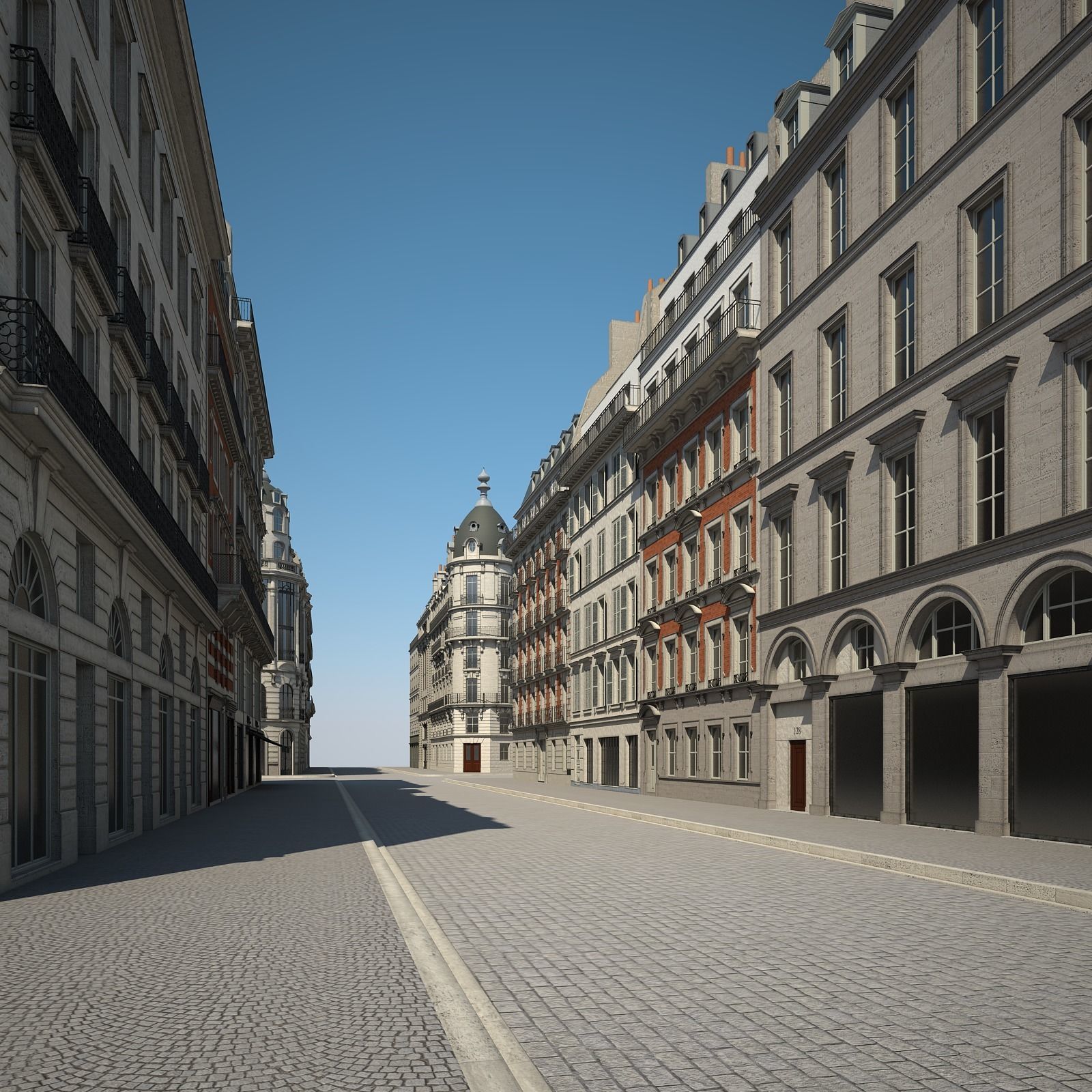 Boulevard city street in paris 3D model_41