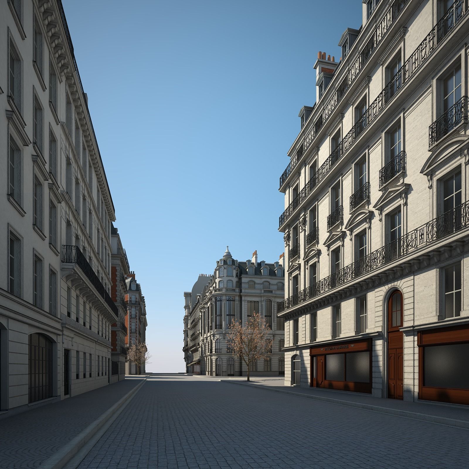 Boulevard city street in paris 3D model_37