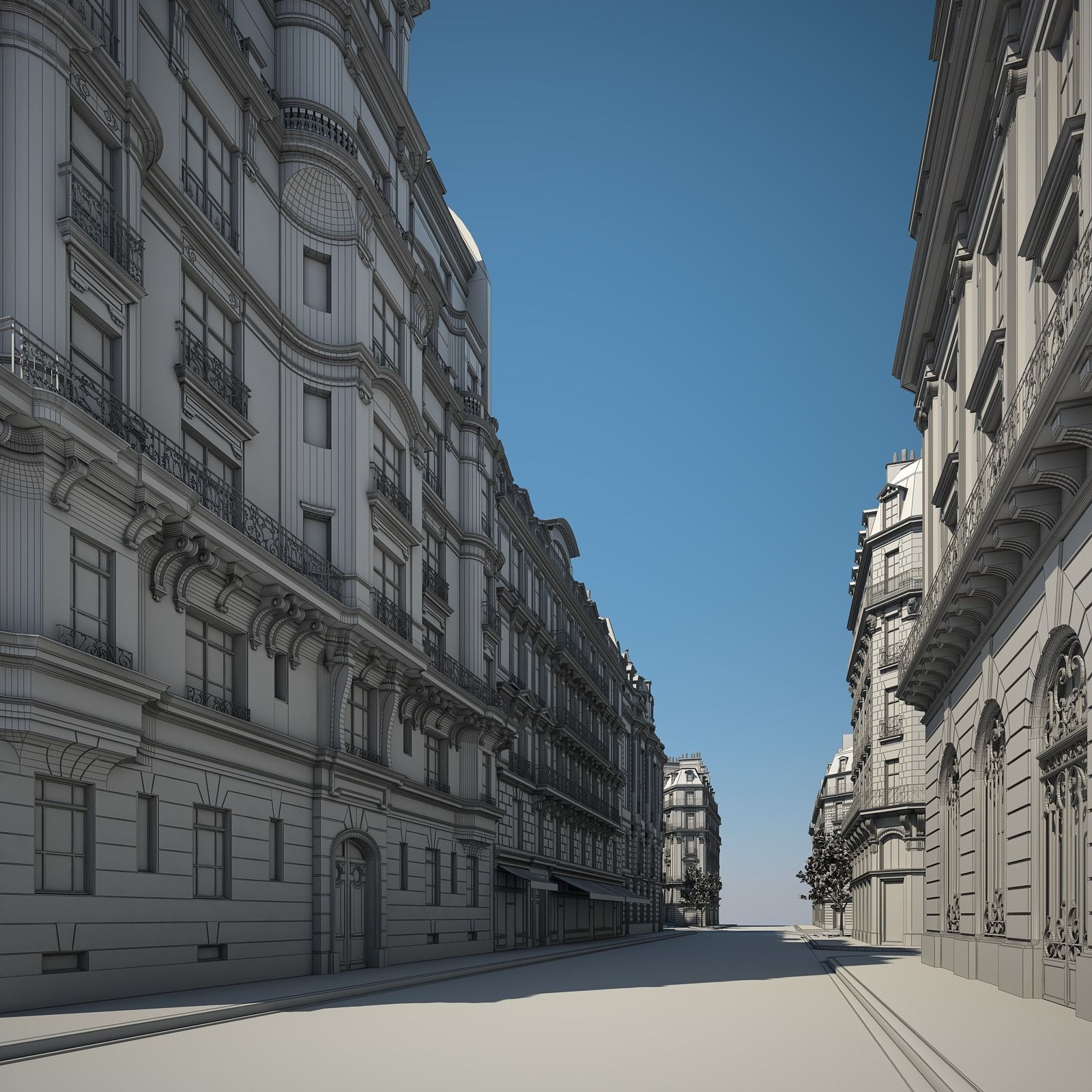 Boulevard city street in paris 3D model_48