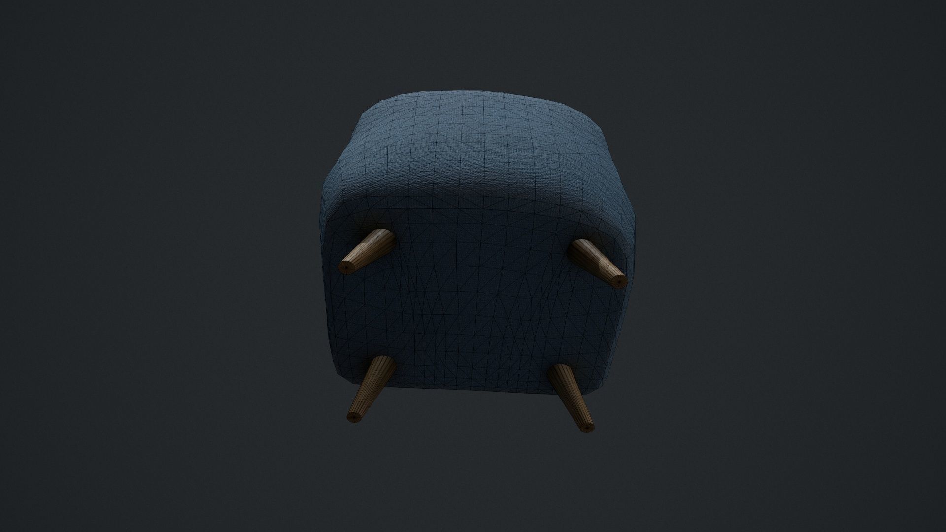 Blue Arm Chair Low-poly 3D model_13