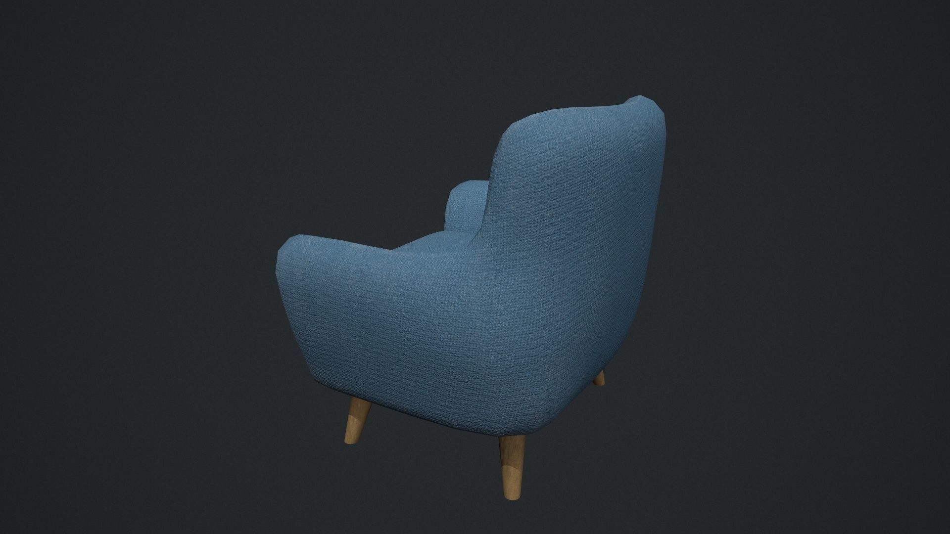 Blue Arm Chair Low-poly 3D model_18