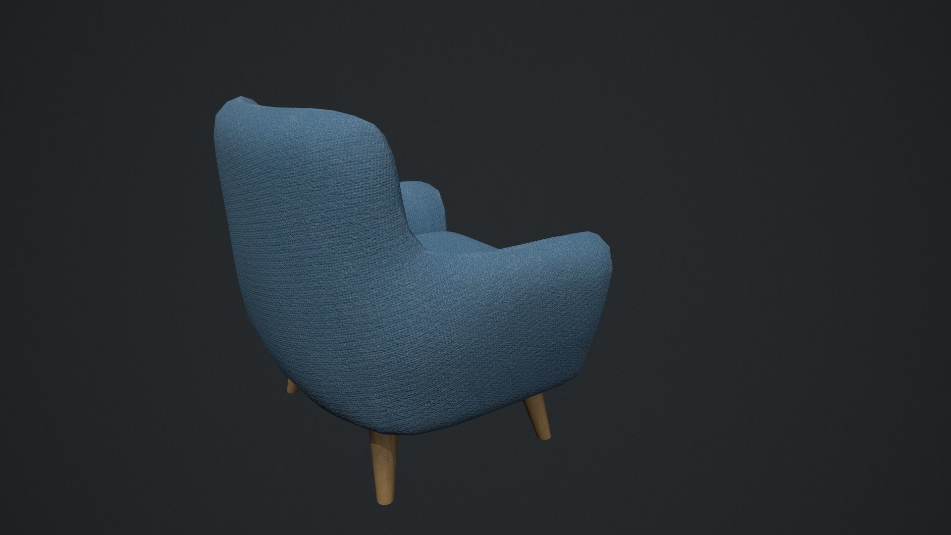 Blue Arm Chair Low-poly 3D model_20