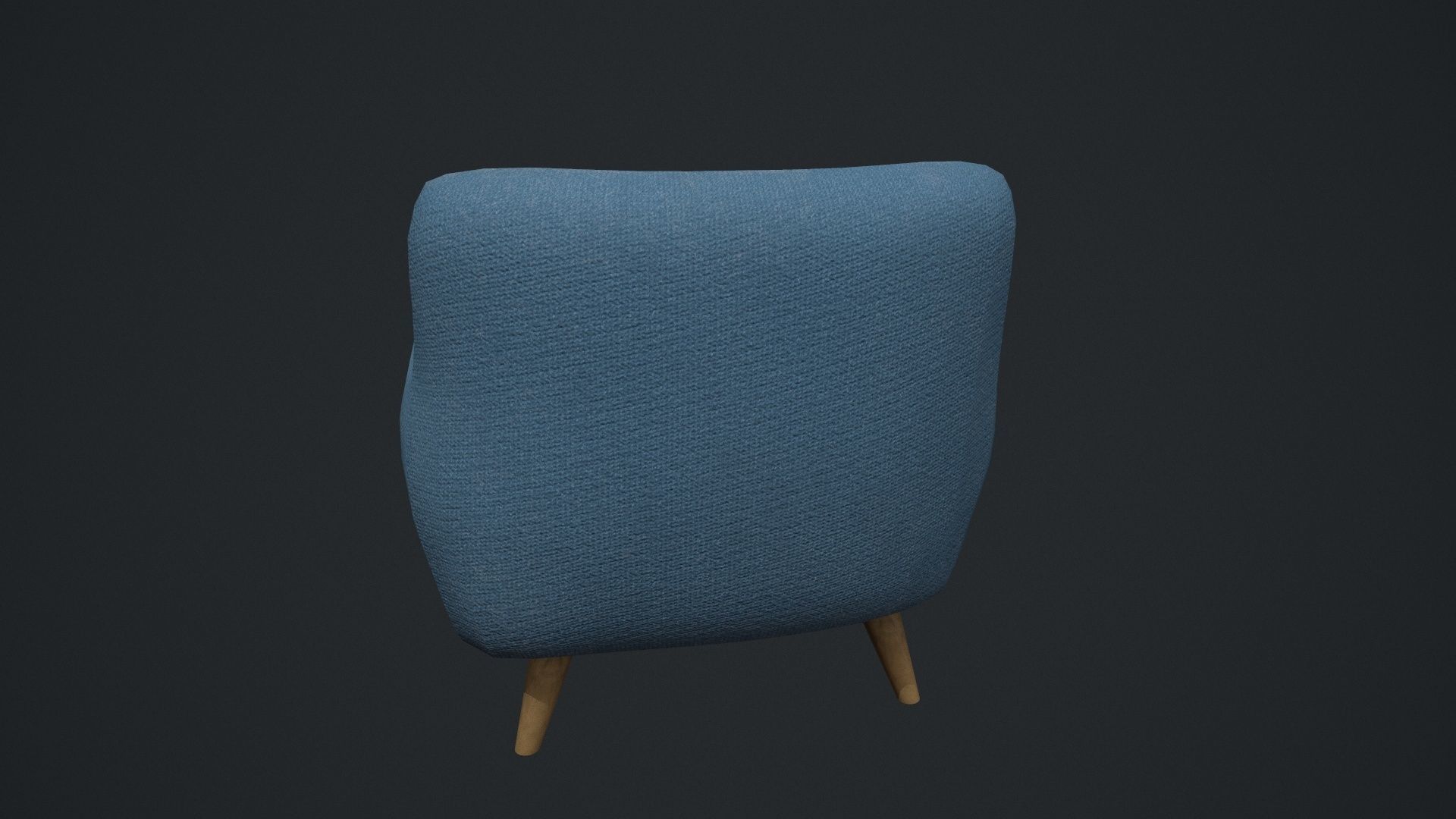 Blue Arm Chair Low-poly 3D model_19