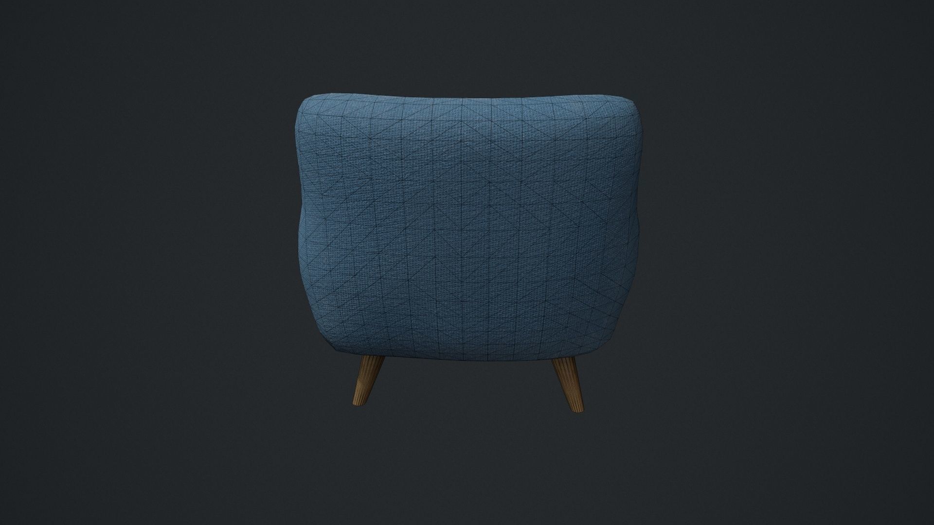 Blue Arm Chair Low-poly 3D model_8