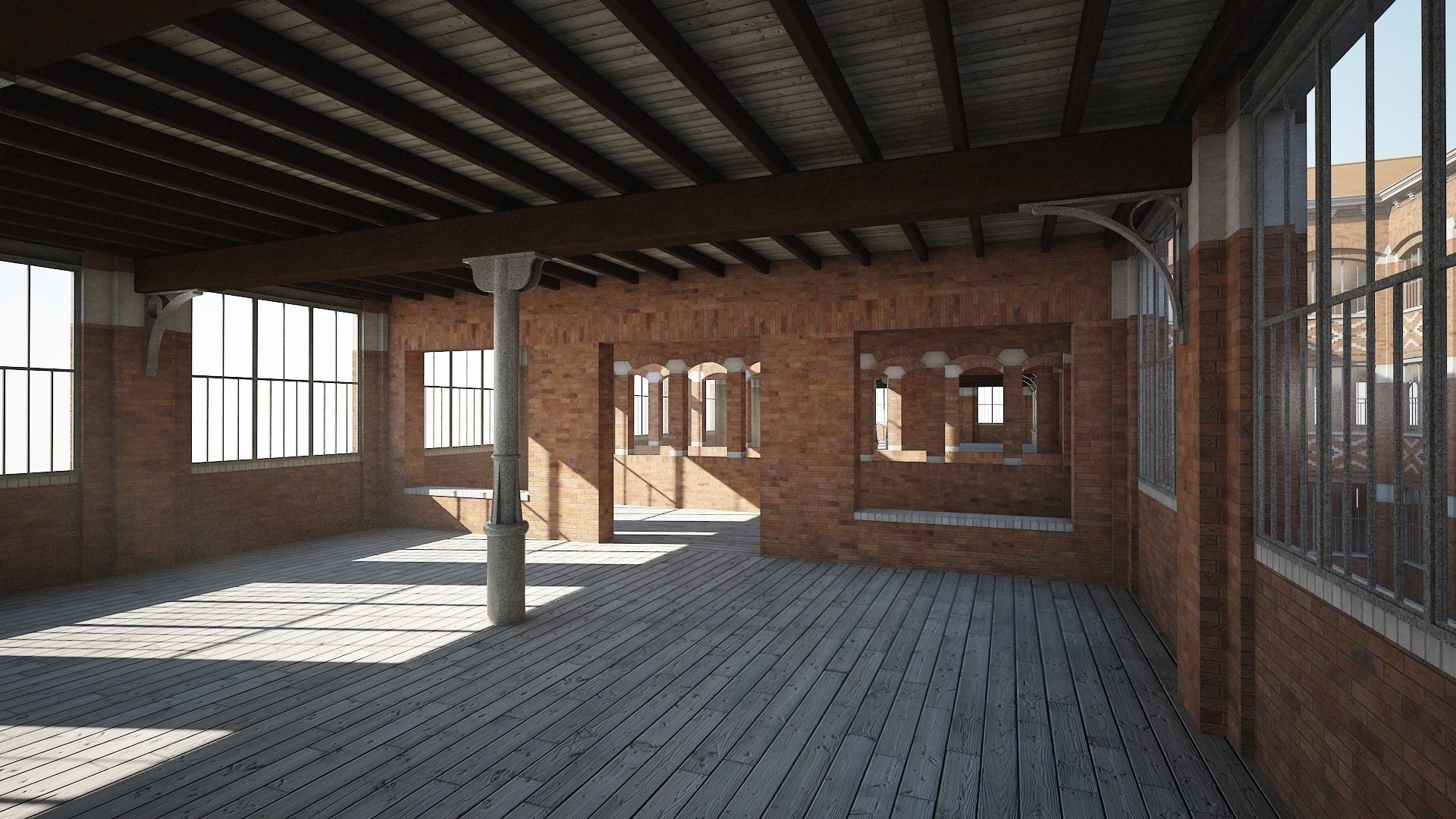 Old Factory 3D model_9