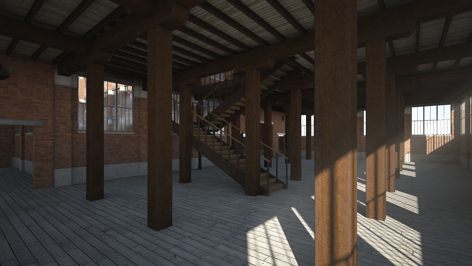 Old Factory 3D model_7