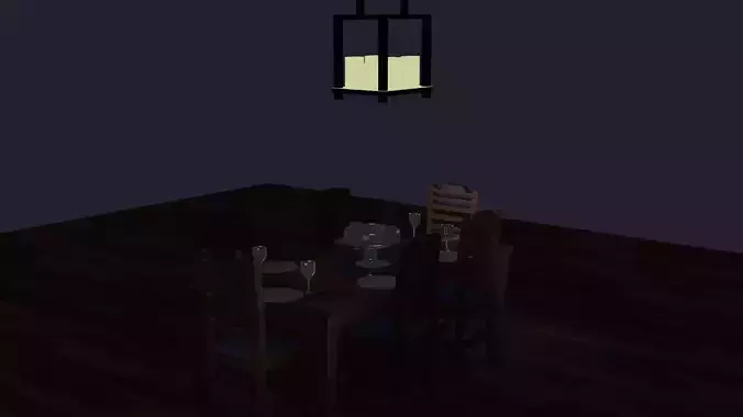 Dining table with chairs 3D model