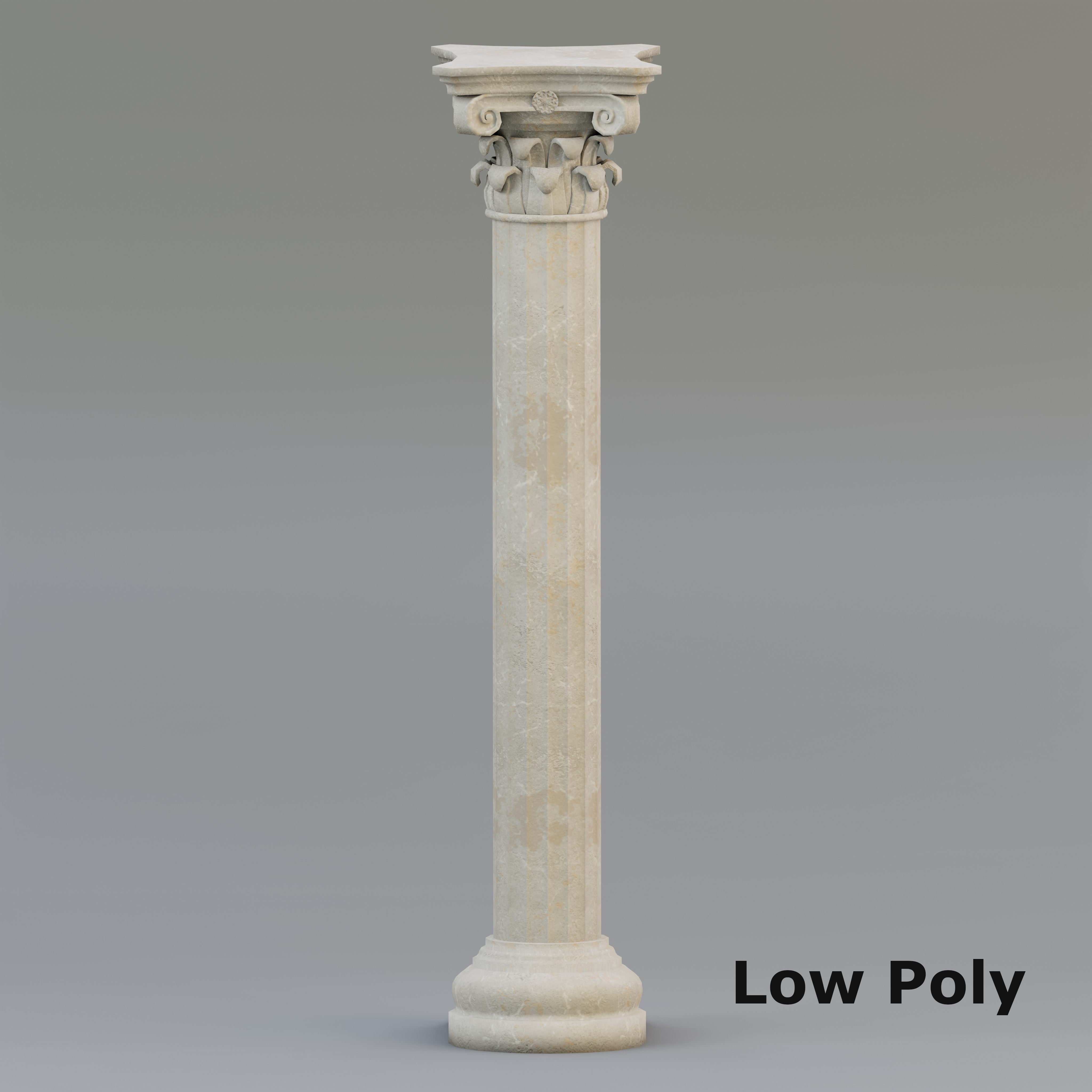 Composite column Low-poly 3D model_7