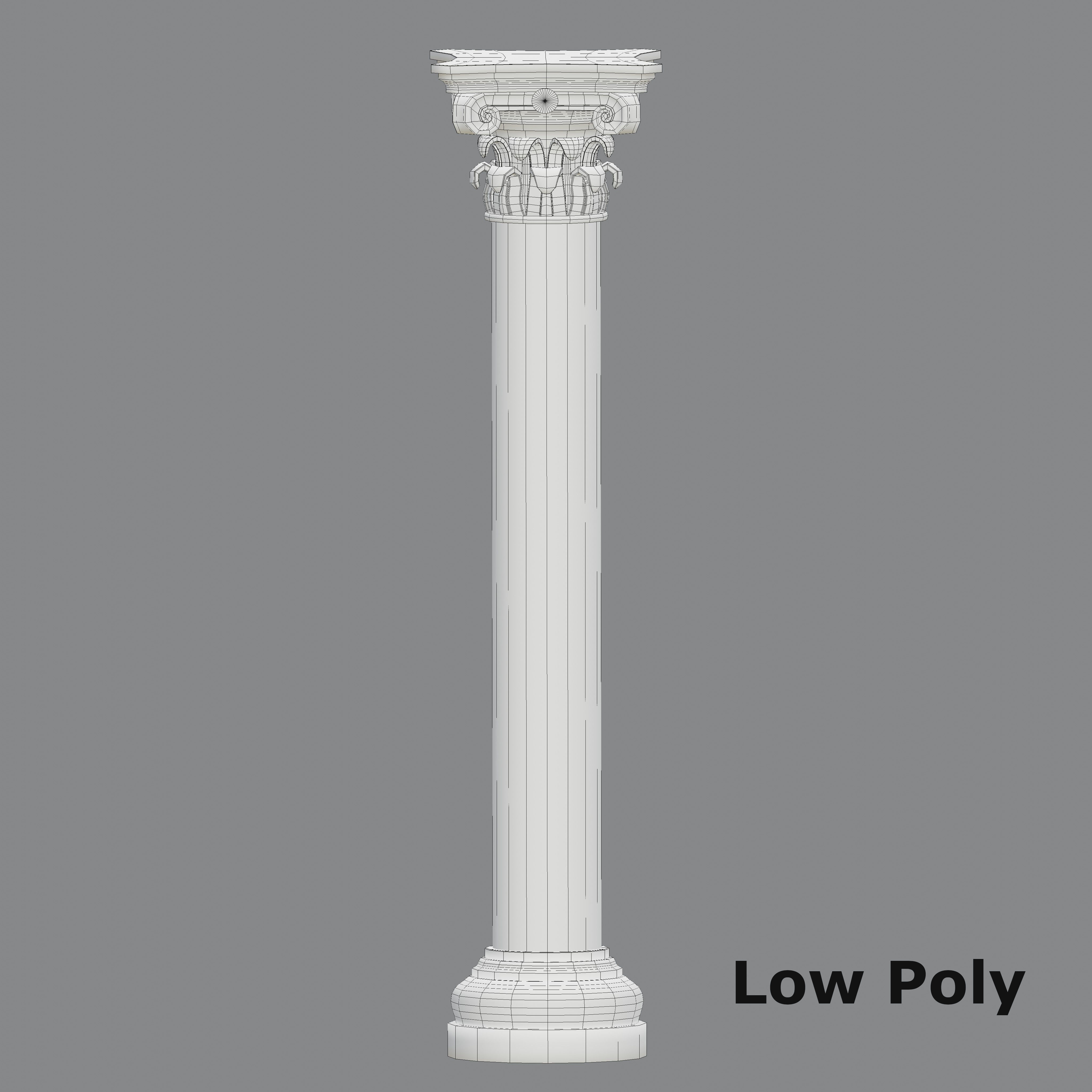 Composite column Low-poly 3D model_9