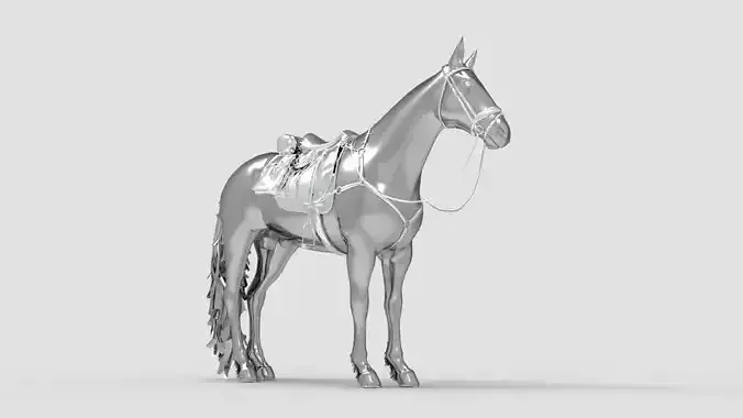 Horse with saddle