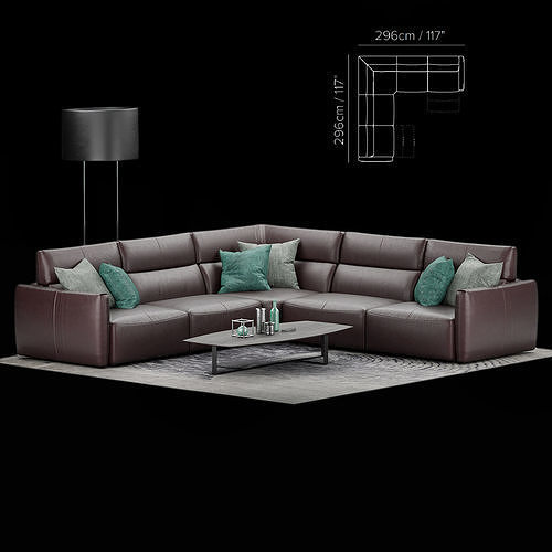 Natuzzi Galaxy sofa corner 3D model