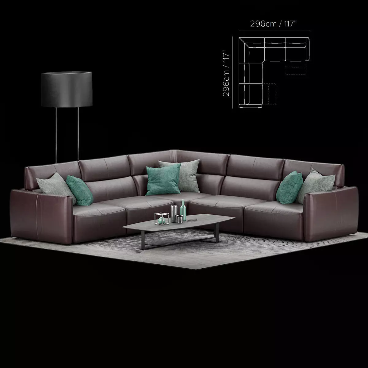 Natuzzi Galaxy sofa corner 3D model_0