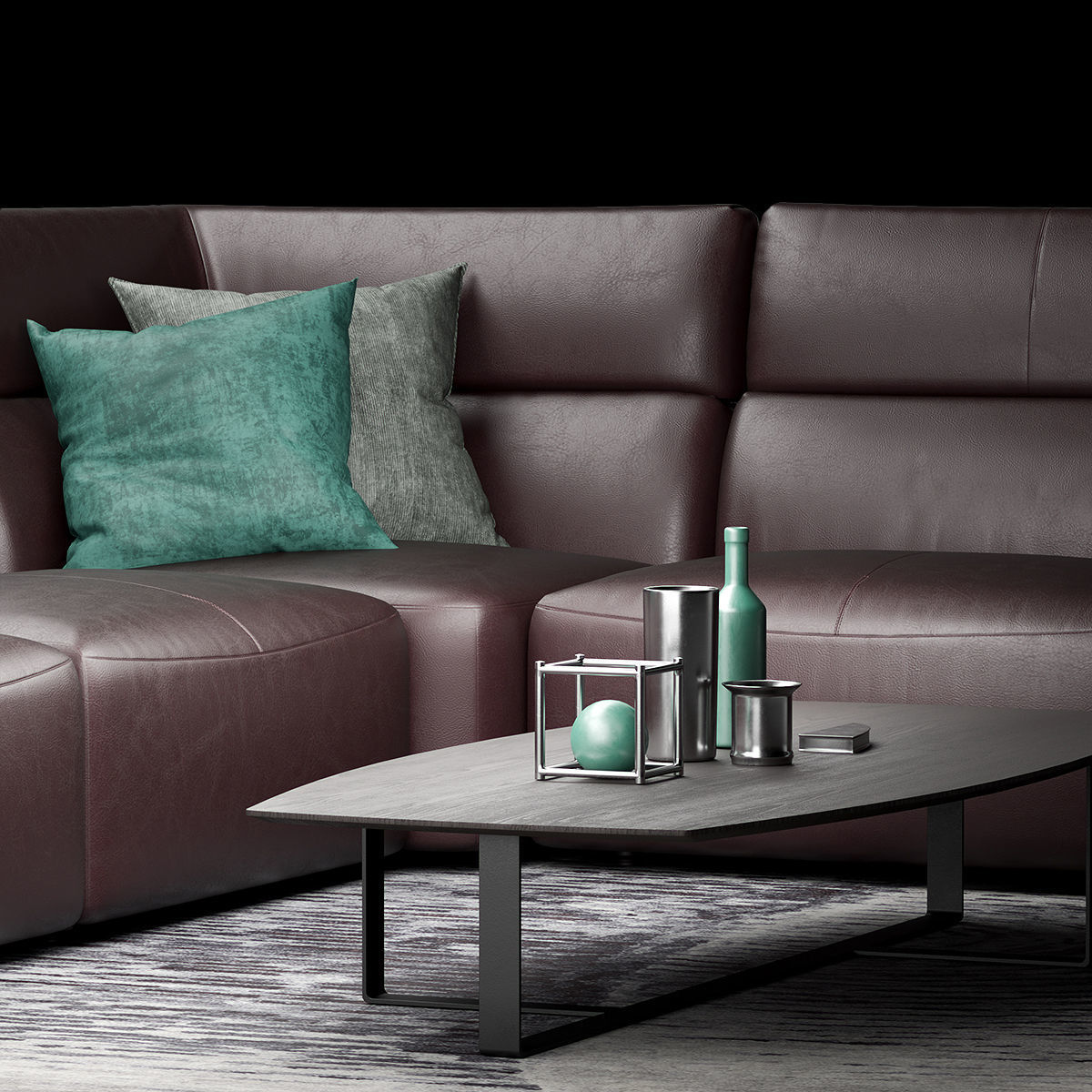 Natuzzi Galaxy sofa corner 3D model_3