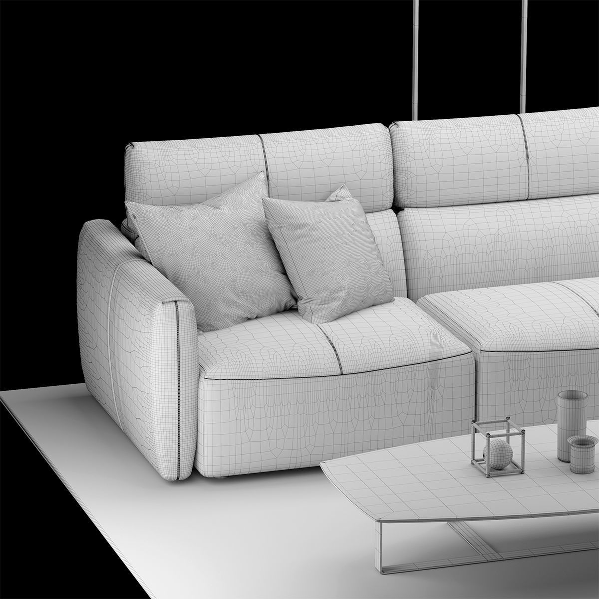 Natuzzi Galaxy sofa corner 3D model_6